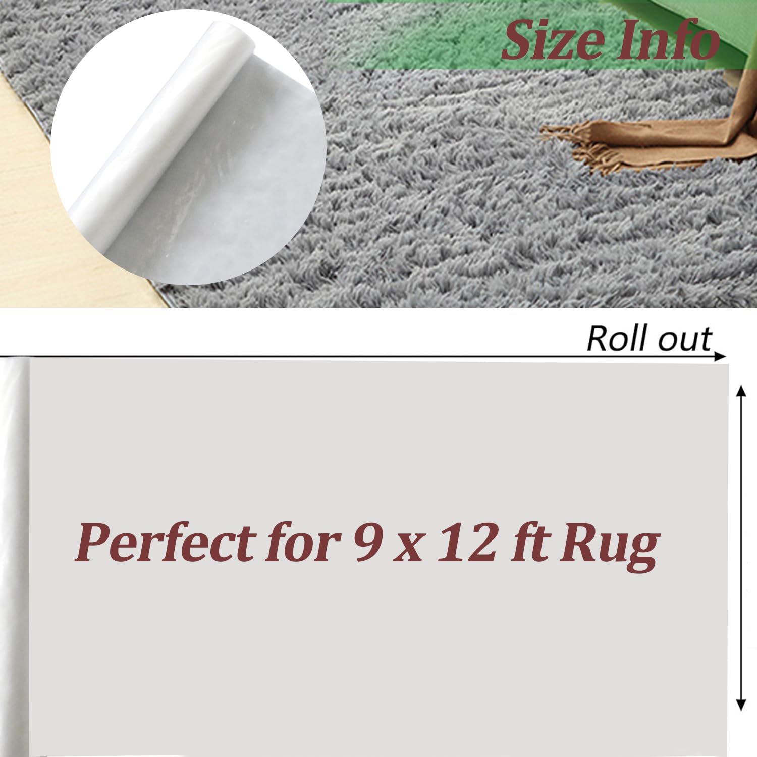 3 Pcs Plastic Large Rug Storage Bag, 9'x12' Heavy Duty Carpet Moving Bag Suit for Carpet Shipping, Packing, Moving and Storage