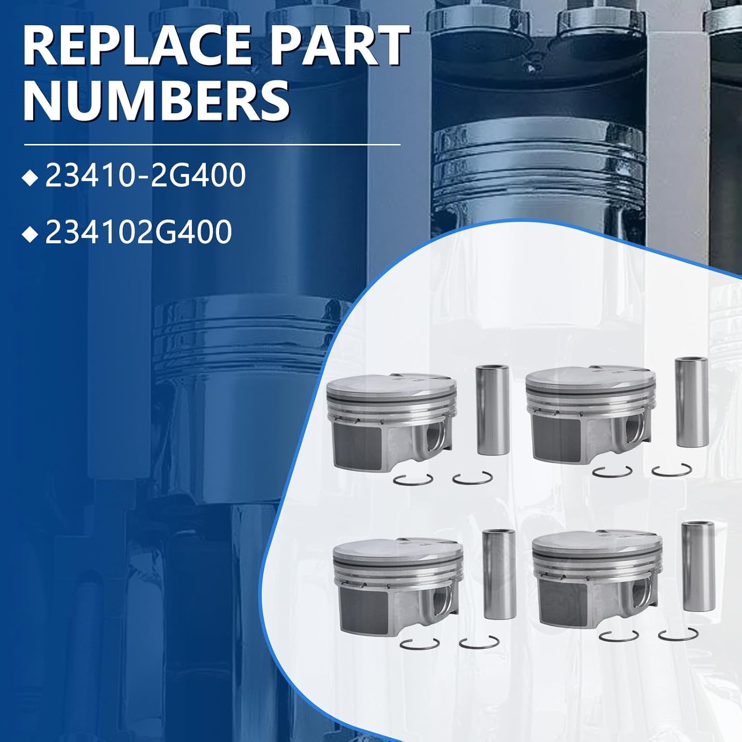 234102G400 G4KH Engine Piston Rings Set Fits for Hyundai Sonata 2.0L 2011 2012 2013, Fits for Kia Optima Sportage 2.0L 2011 2012 2013, Replace OE 234102G400