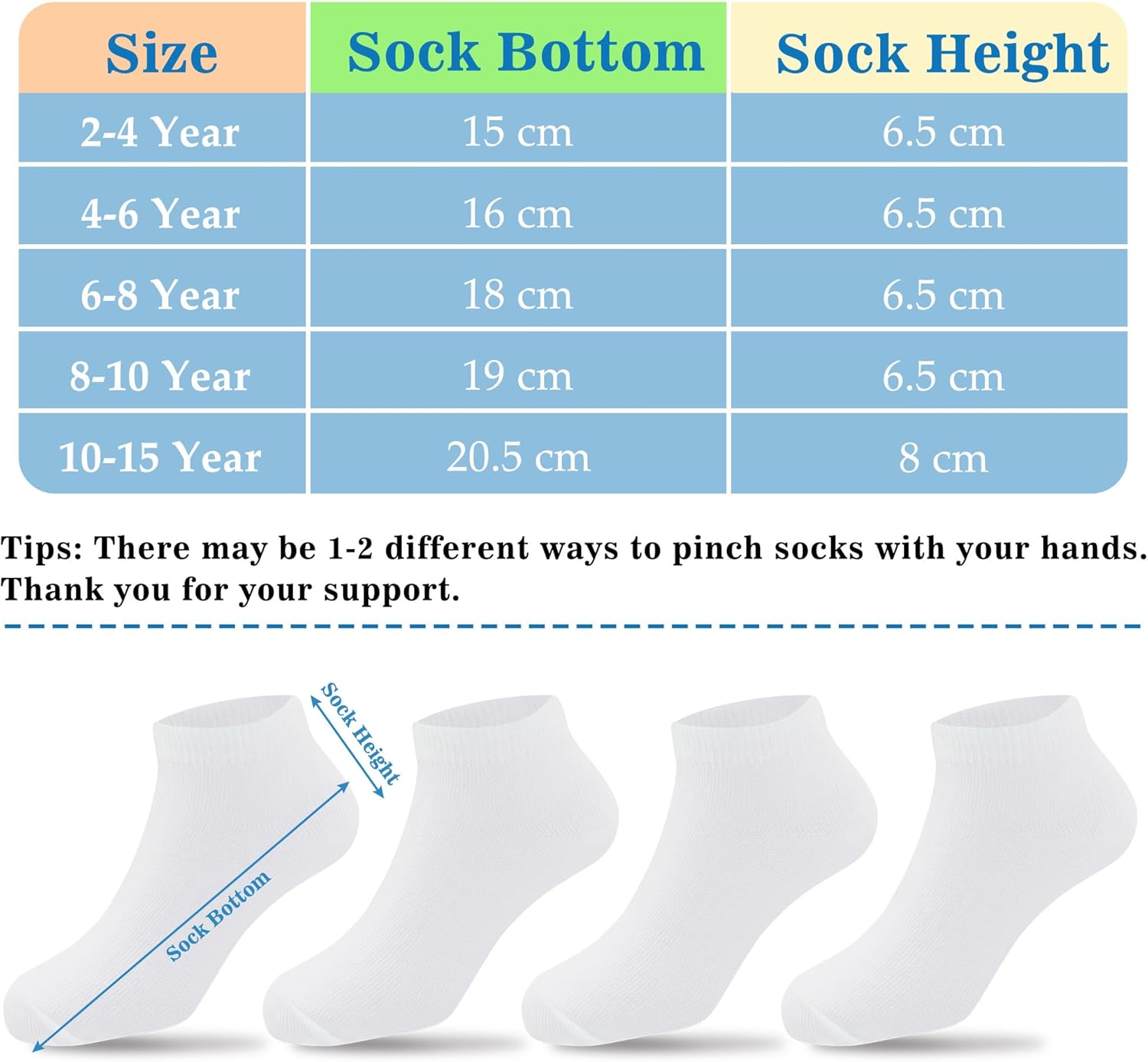 Duufin 20 Pairs Kids Socks Boys Girls Athletic Low Cut Kids Ankle Socks 4-15 Years Old - Image 4