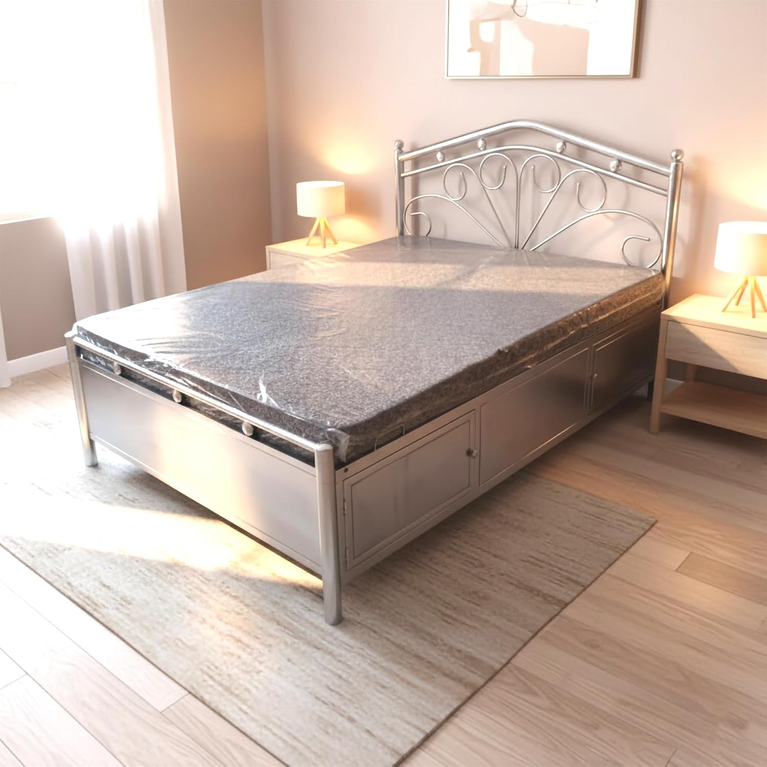 s k grill art Stainless Steel Bed with Hydraulic Storage | Heavy Duty Steel Bed Frame with Box Storage | Without Mattress... - Review, Price and Buying Guide