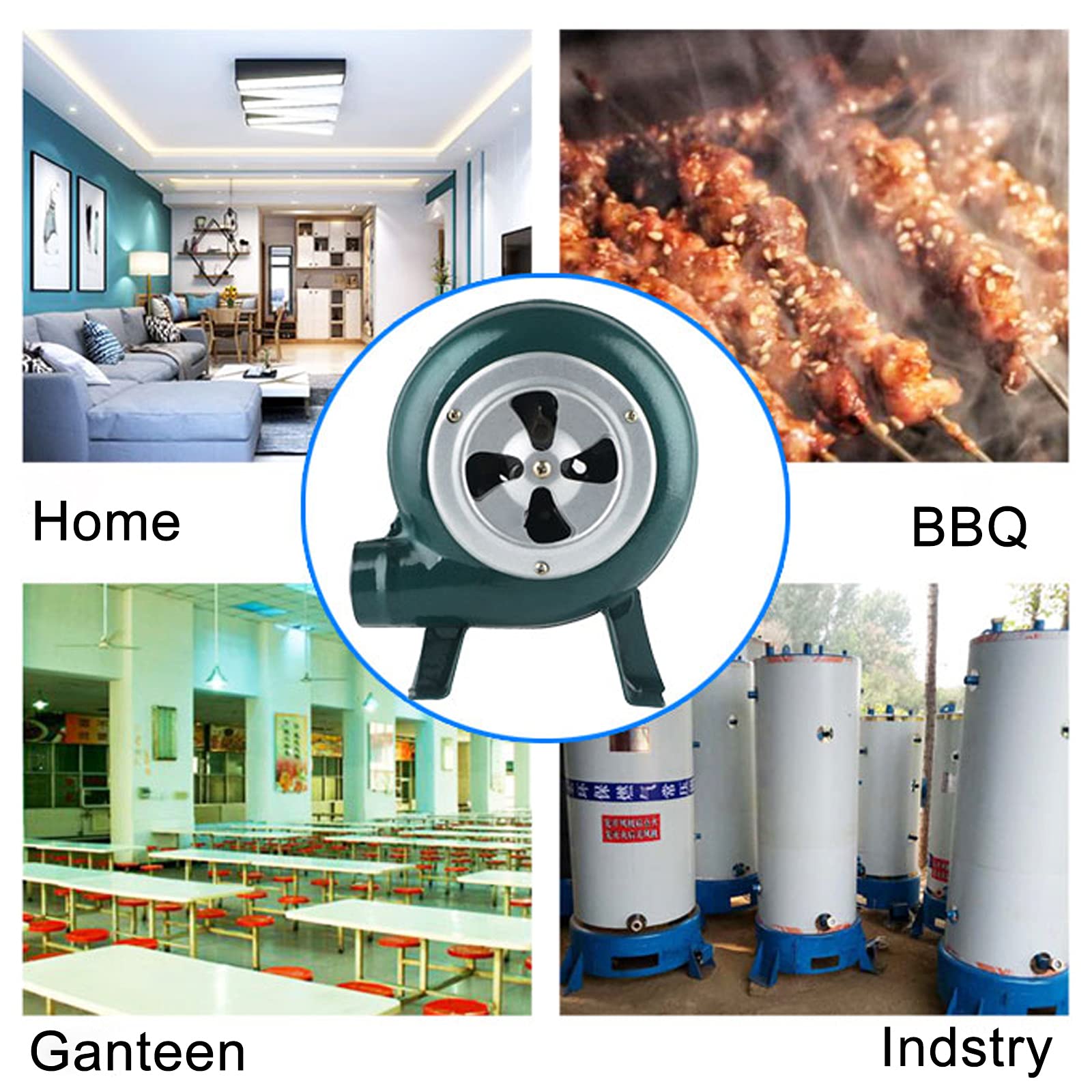 Ventilatore Elettrico a velocità Variabile 220V con Regolatore, Ventilatore per Camino Barbecue - Ventilatore Centrifugo per Barbecue