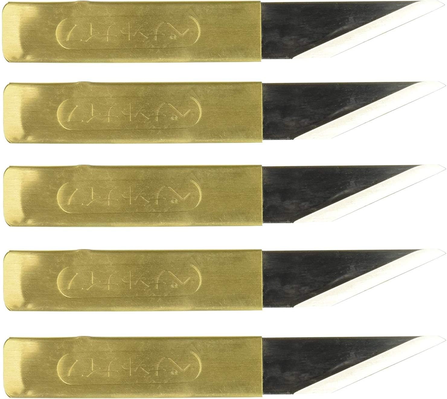 Yoshiharu Hamono 440-042 Penanto Japanese Kiridashi Brass Knife (5-Pack)