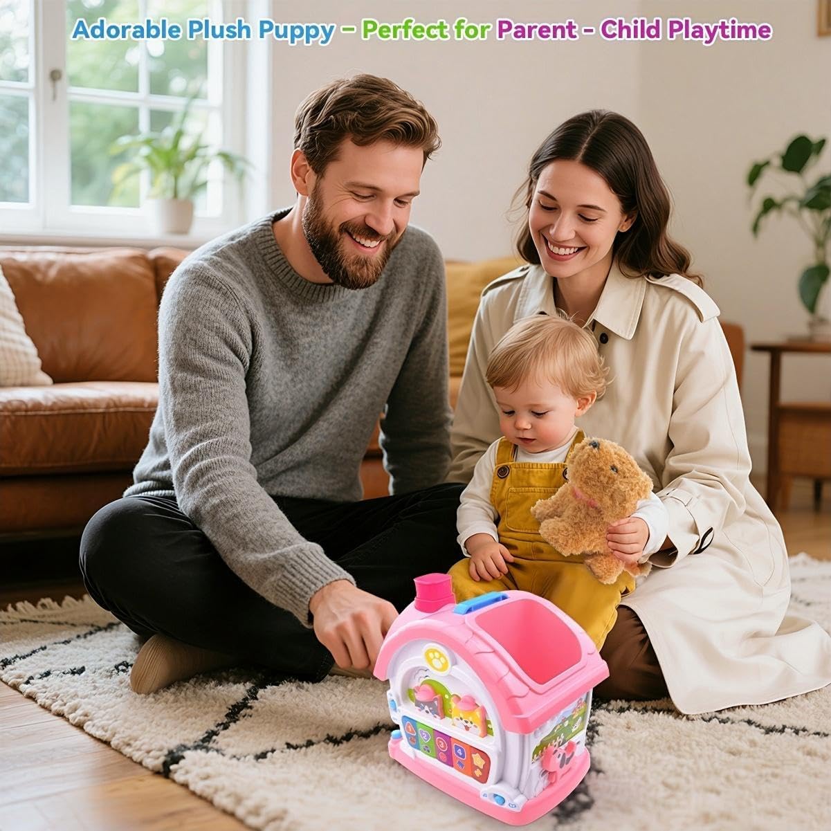 Toys for 1+ Year Old Girls – 9-in-1 Montessori Musical Toddler Activity House with Lights, Sounds, Bilingual Learning, Ideal 1st Birthday Xmas Gifts for Girls Ages 1 2 3