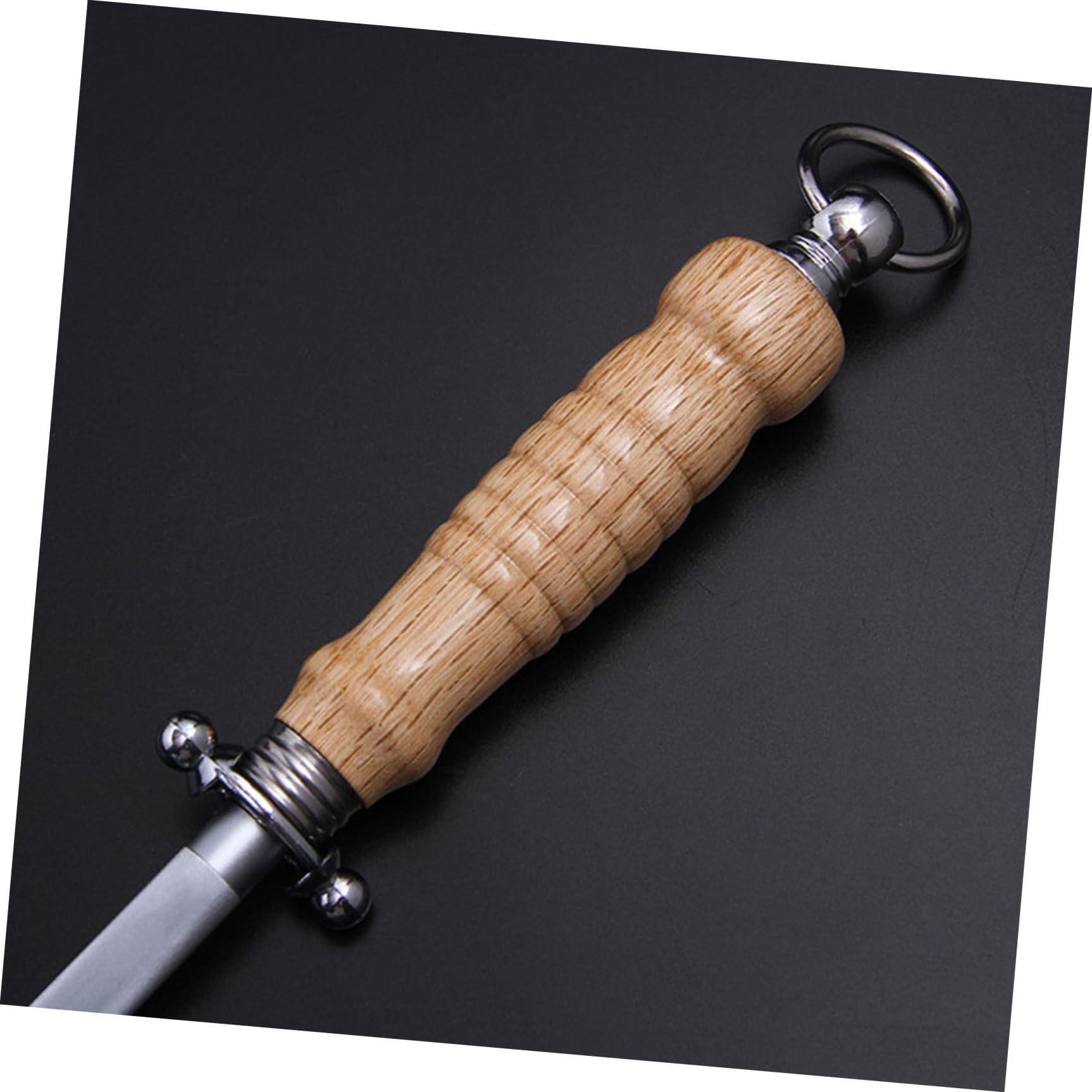 Affilatore per Coltelli a Barra in Acciaio Inox Argento | Uso Domestico in Cucina, Affila Lame Standard e Seghettate, Pratico da Appendere