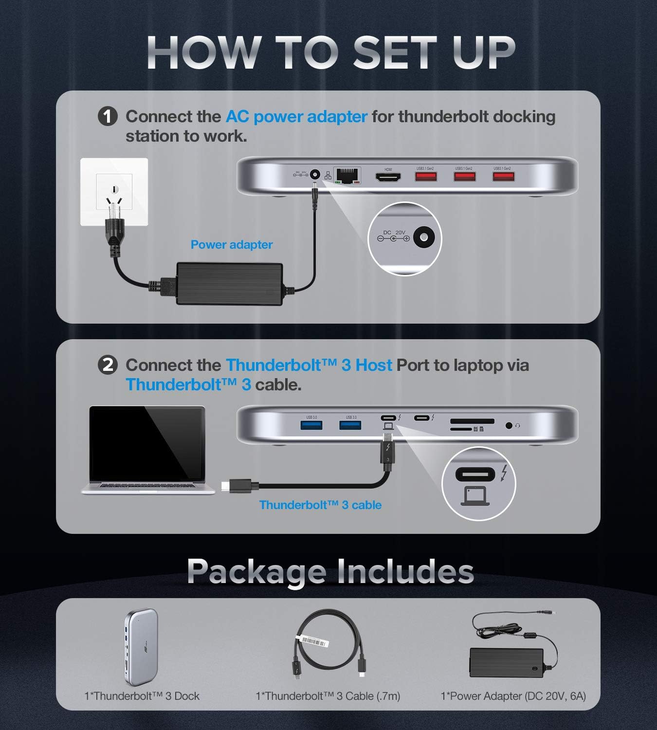 Buy Thunderbolt 3 Dock,Thunderbolt 3 Docking Station, 8K Triple Display