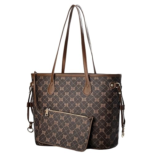 Large Vegan Leather Tote Bag for Women, 2pcs Purses And