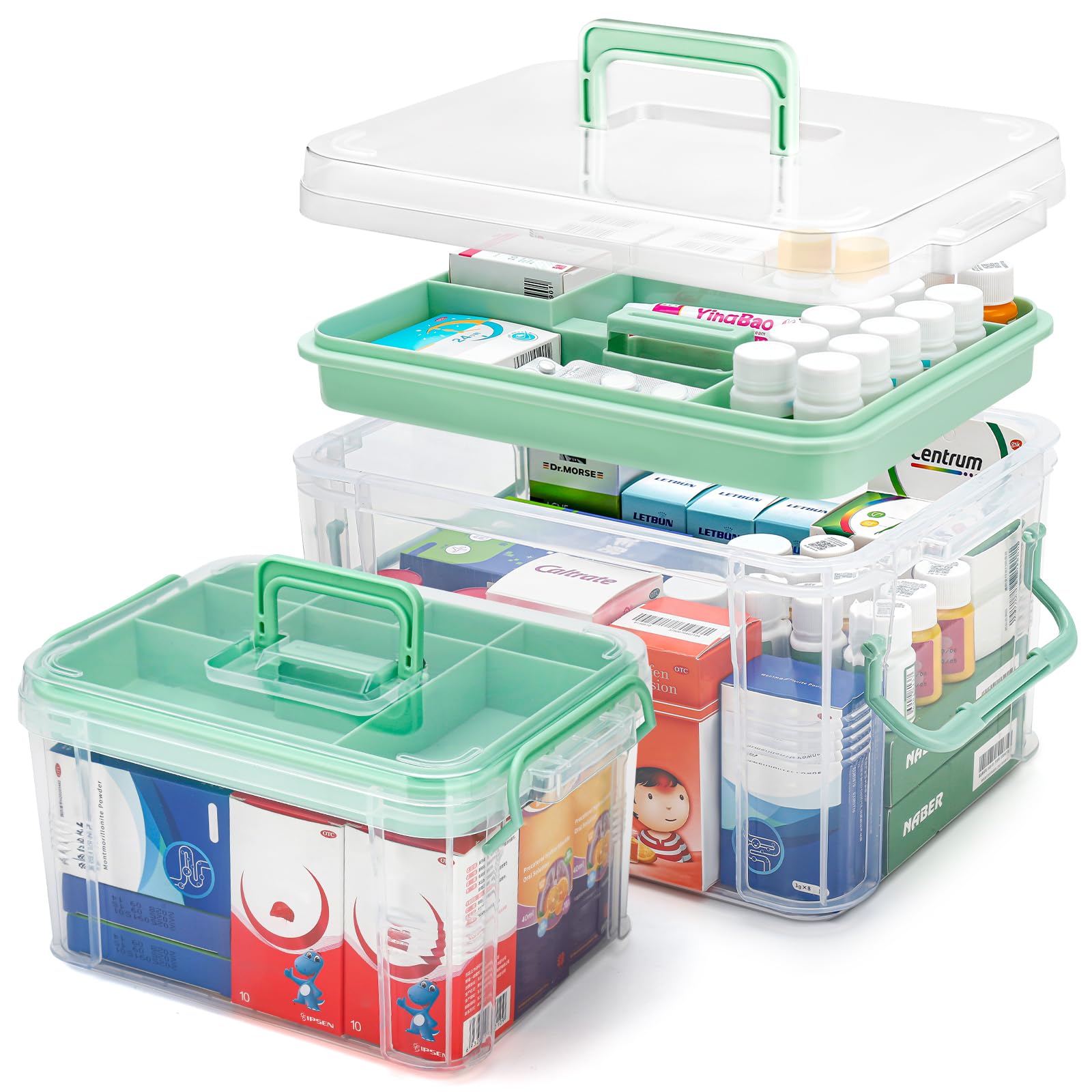 Panier de médicaments pour la maison et les bébés avec étiquettes