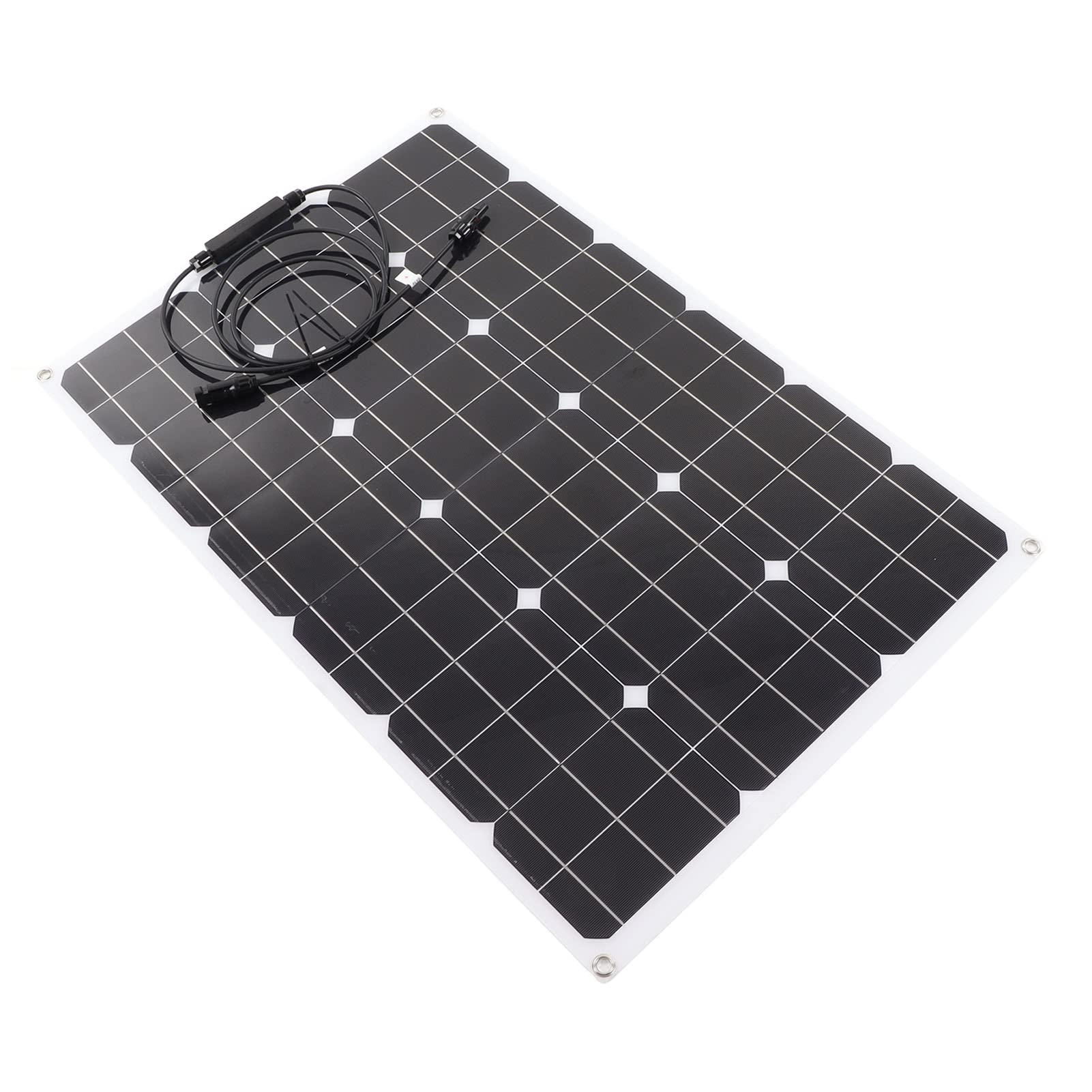 Panel Solar Flexible Panel de Cargador Solar Monocristalino 90W 16V de Células Solares Ligero Plug and Play para Uso en Exteriores, Vehículos Recreativos, y Automóviles