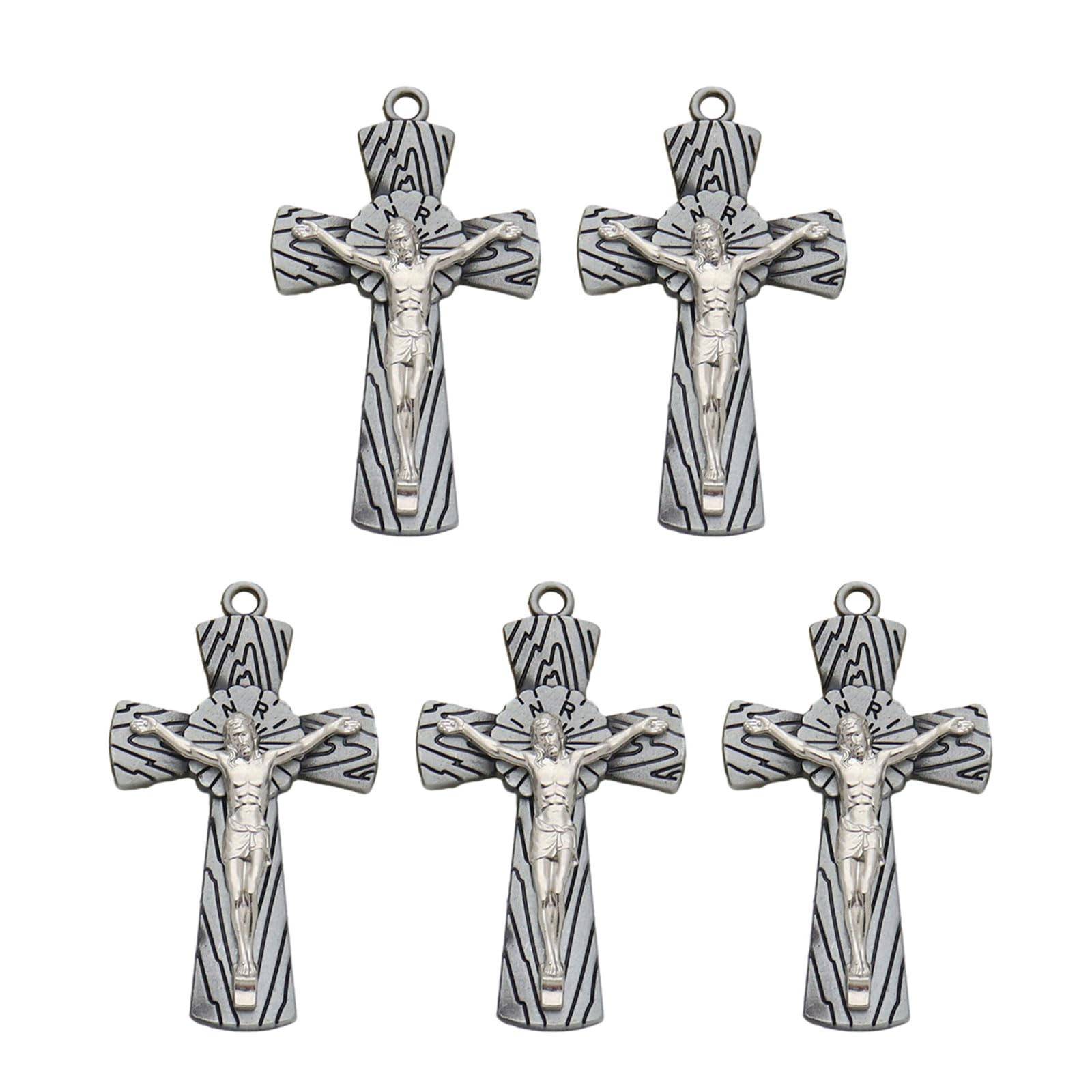 Tsophreniq 5PC Charm Cross Pendants Keychains Keyrings Bag Car KeyChains Rings Pendants