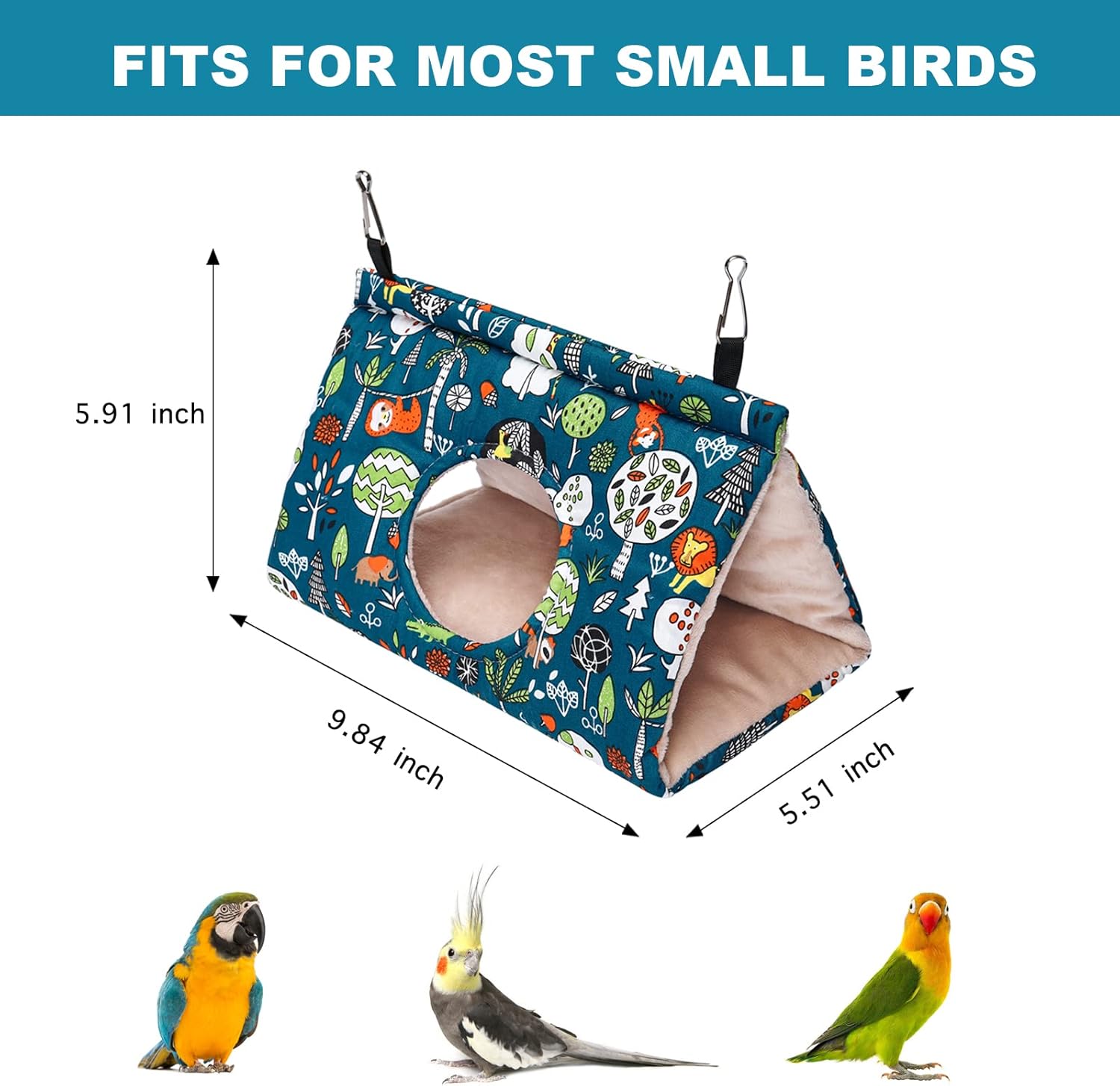 Petmolico Bird Nest Shed Hut House, Warm Hanging Hammock Cage Accessories Snuggle Sleeping Bed Hideaway for Parrot Parakeet Cockatiels Cockatoo Lovebird Finch, Medium Size : Pet Supplies