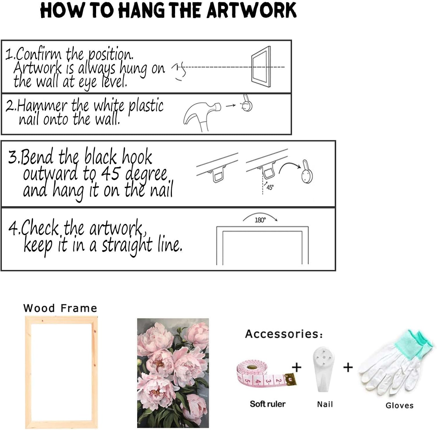 LIUAXICIA Oil Painting on Canvas Flowers Pink Canvas Wall Art Floral Textured Painting Summer Nature Simple Life Pictures Artwork for Living Room Bed Room Office 12X18inch with Wooden Frame