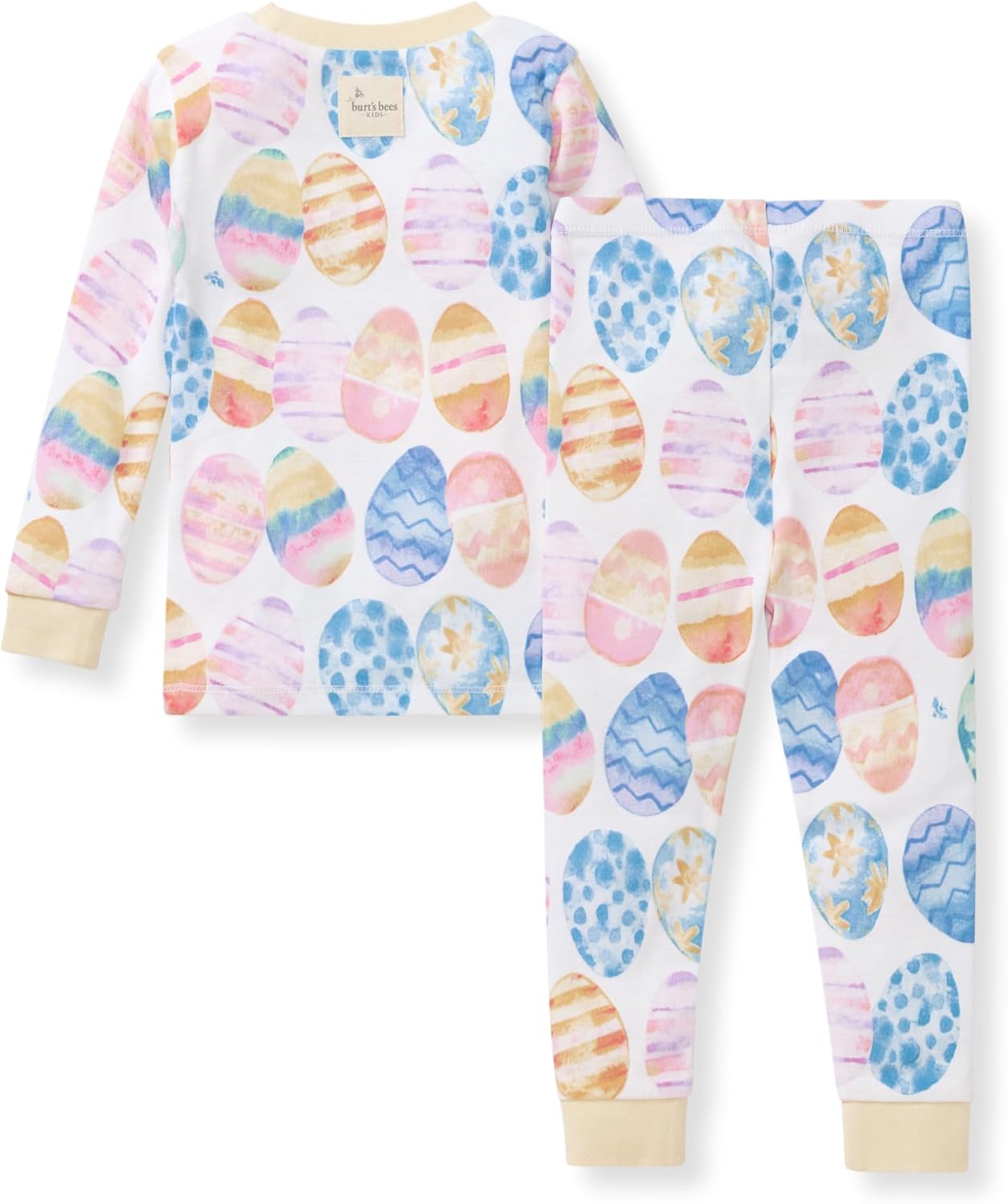 Burt's Bees Baby Girls' Pajamas, 2-Piece Long Sleeve Tee and Pants Organic Cotton PJ Set - Image 2