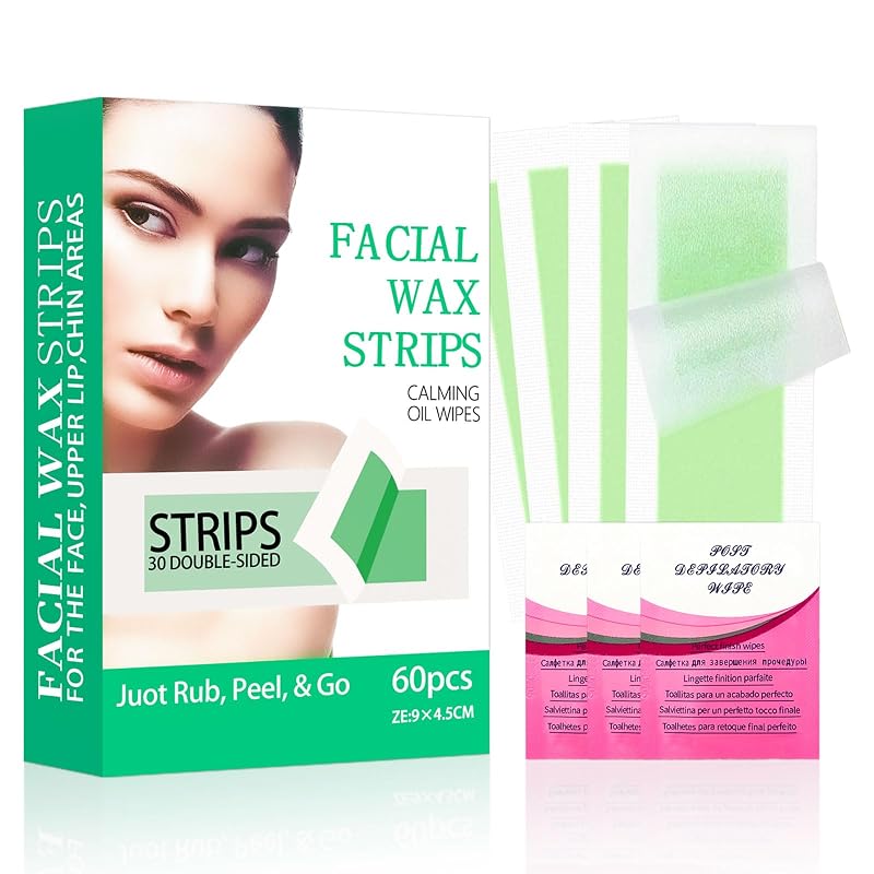 Tiras de cera para depilação facial MIANID, 60 unidades