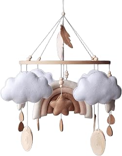 Baby Mobile Neutral – Raindow Crib Mobile for Nursery Decor – Stars & Clouds Mobile – Gender Neutral Baby Gift – Hanging Mobile for Newborn Nursery Decorations