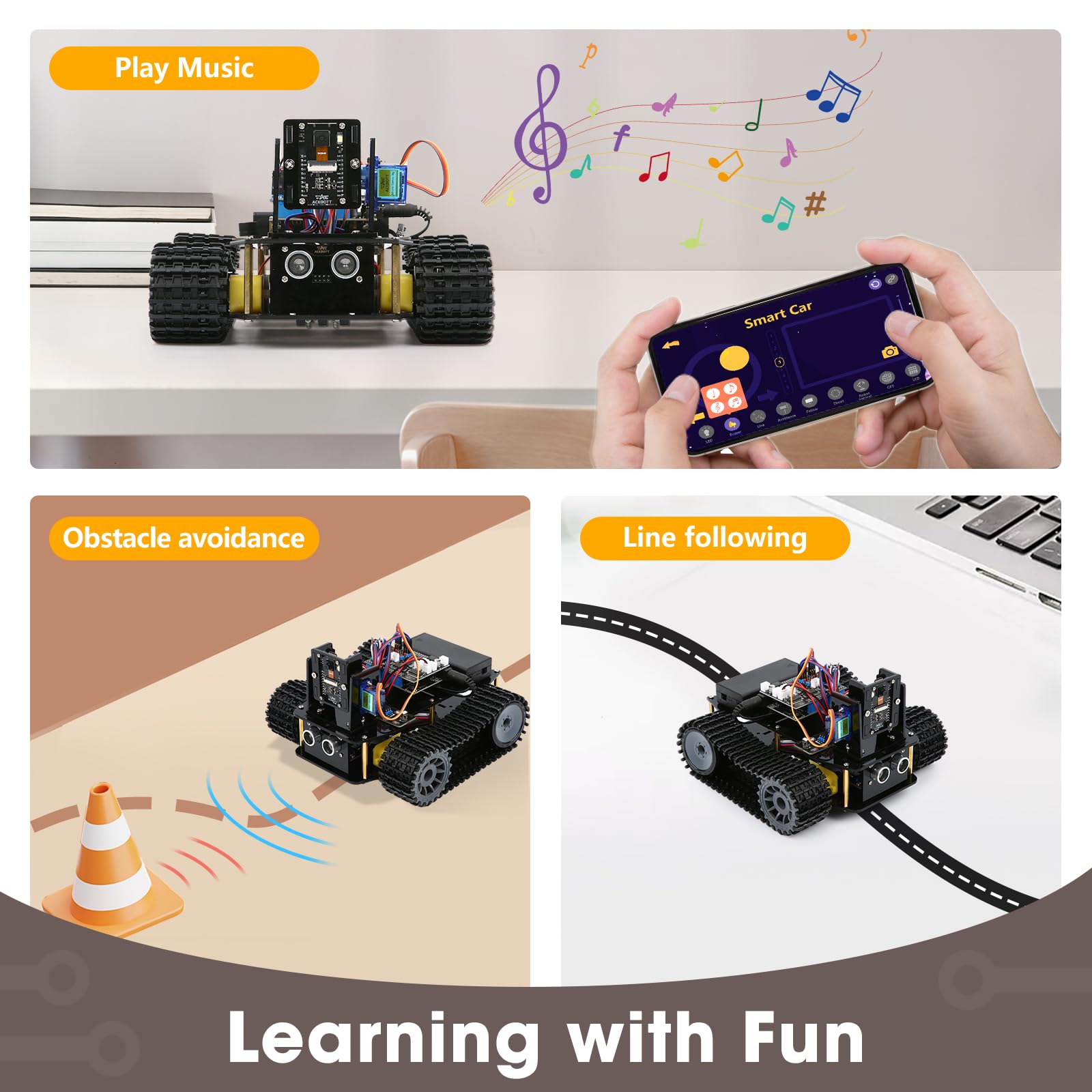 ACEBOTT Kit di programmazione giocattolo STEM con fotocamera compatibile con Arduino e Scratch