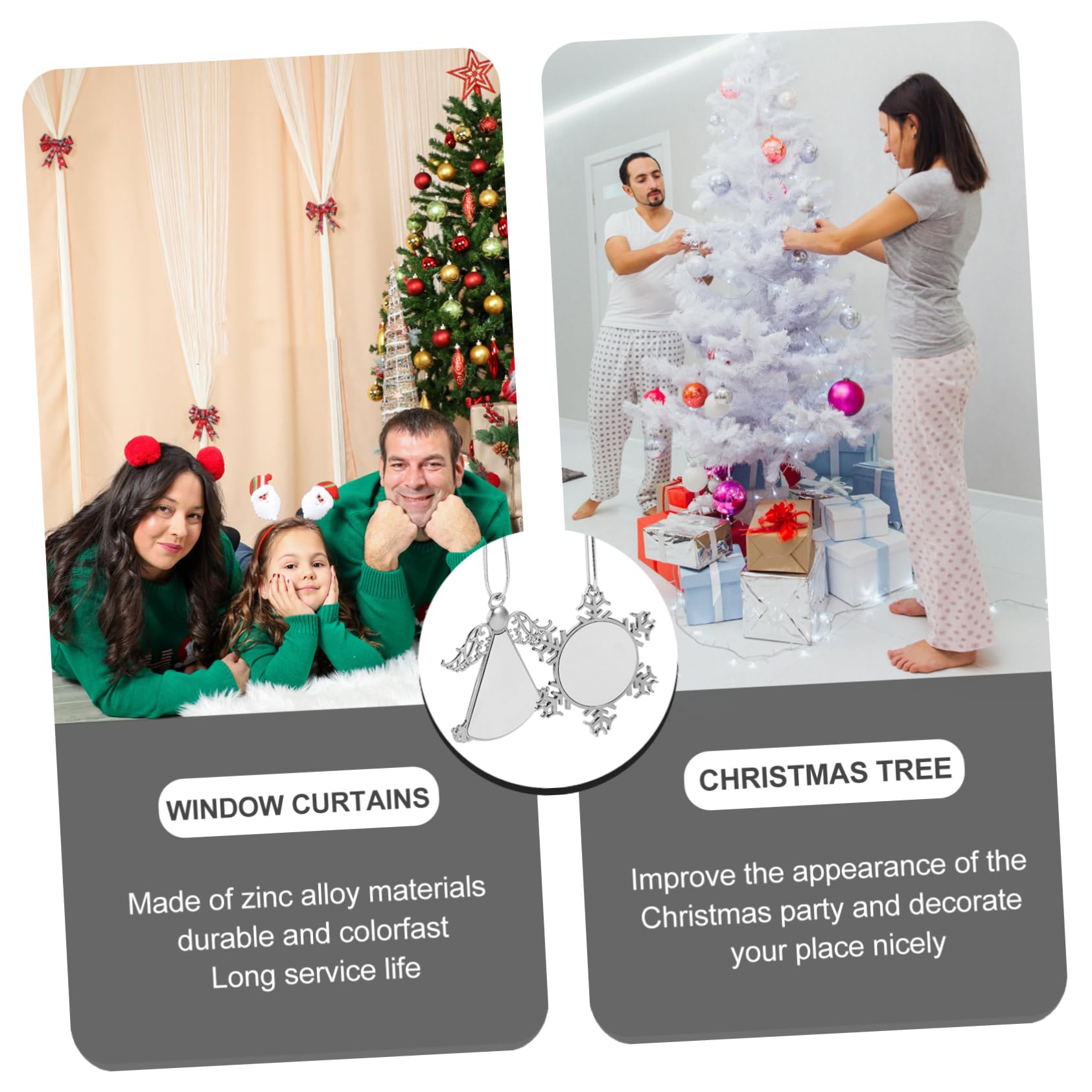Cabilock 5 Set Decorazioni Natalizie Con Fiocchi Di Neve A Sublimazione Decorazioni Natalizie Palline Di Natale Luci Fatate Per Esterni Albero Di Natale In Feltro Luci Di 2 pezzi * 5