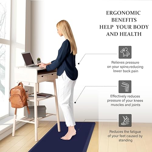 Miniatura 63 de HappyTrends Tapete de cocina [2 piezas] acolchado, cómodo, antifatiga, impermeable, antideslizante, tapete de espuma ergonómica gruesa y perfecta