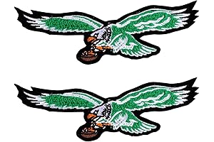2 Count Embroidered Iron On or Sew On Philadelphia Eagles Logo Patches...