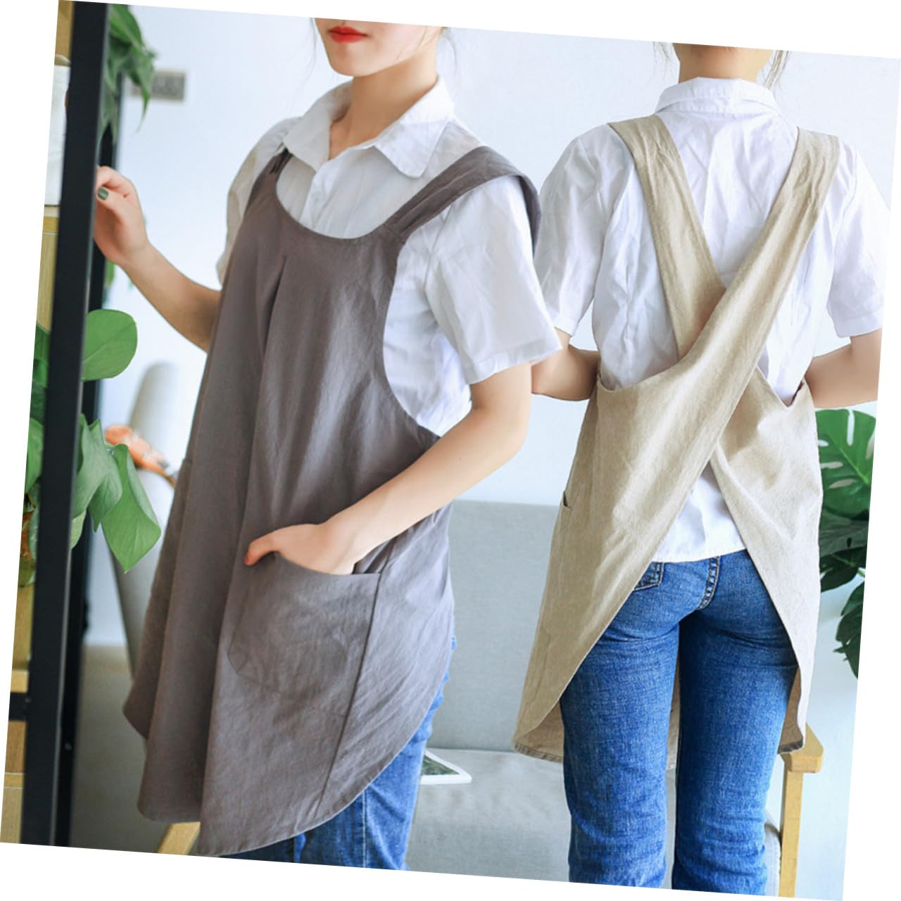 HEMOTON Grembiule Principessa Grembiule Con Pettorina Grembiuli Da Pittura Grembiuli A Forma Di X Crossbody Tute Per Gli Uomini Per Lavori Domestici Da Forno