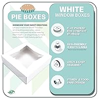 Vista 3 de SCT White Window Bakery Boxes with Attached Flip Top, 4-Corner Beers Design, 10 x 10 x 2.5, White, Paper, 200/Carton