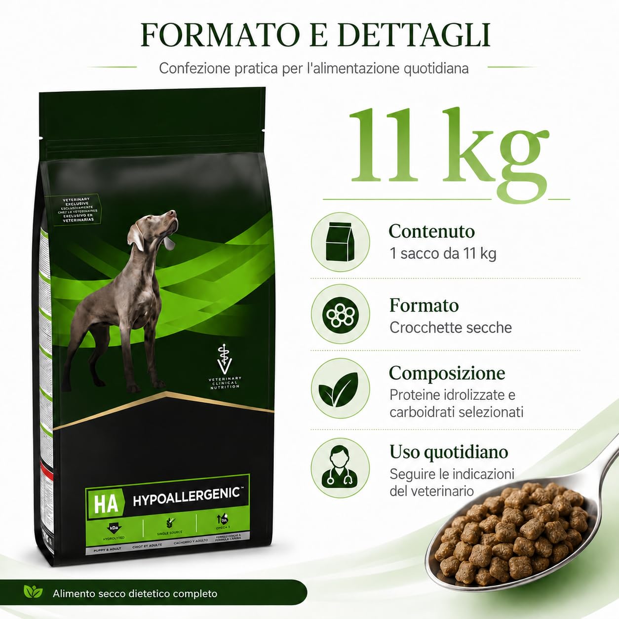 Pro-Plan HA Crocchette Cane, Cibo Secco Dietetico per Cani Adulti e Cuccioli con Proteine Idrolizzate e Carboidrati Selezionati, 11 kg