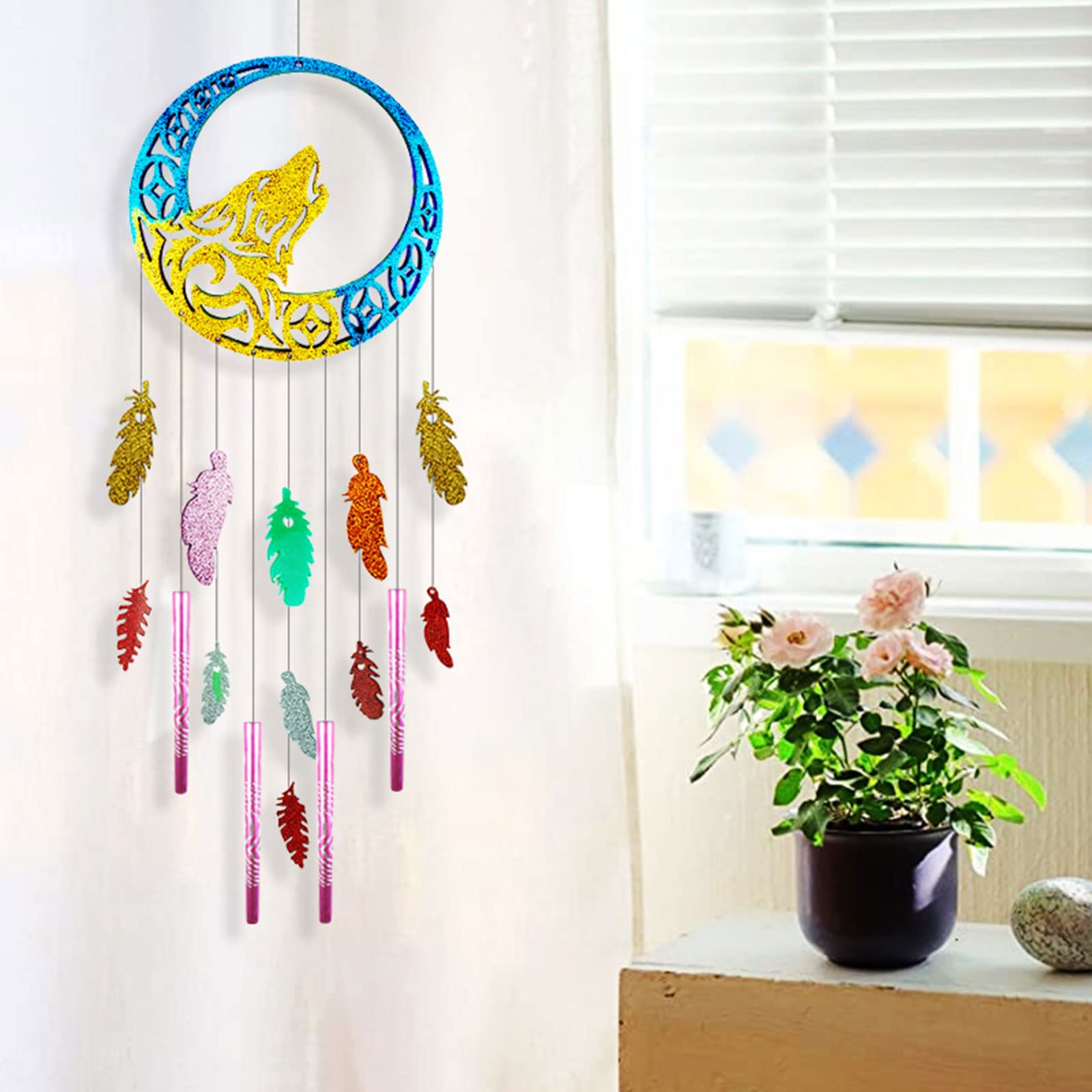 Brillant Loup Porte-clés Résine Époxy Moule Collier Pendentif