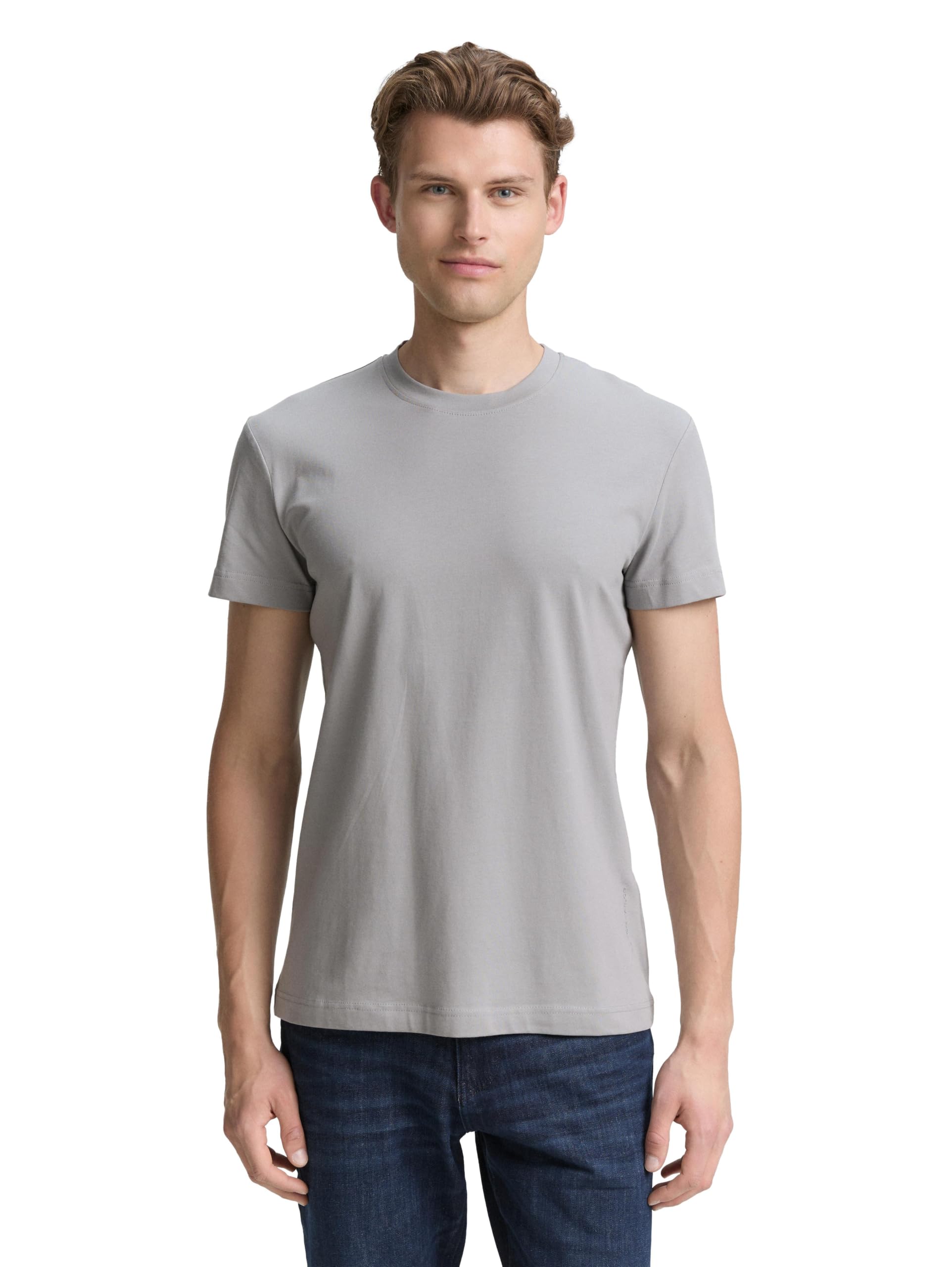 Tom Tailor Herren 1047806 Slim Fit T-Shirt mit Stretch (1er Pack)