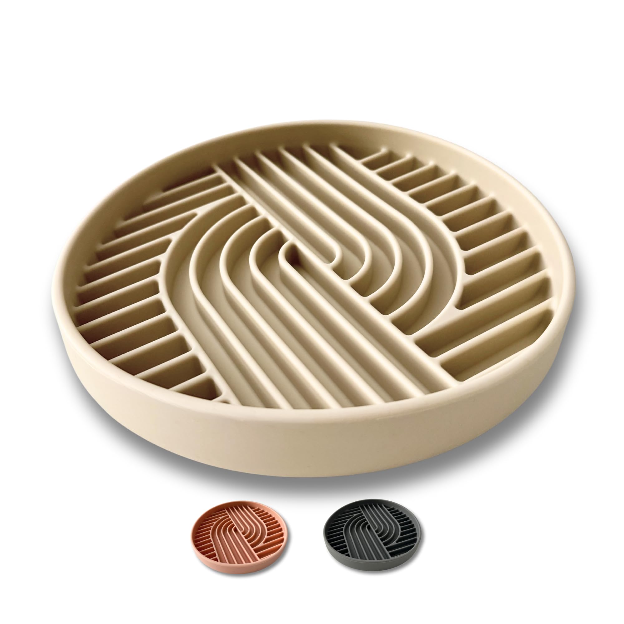 Ciotola in silicone beige per animali domestici