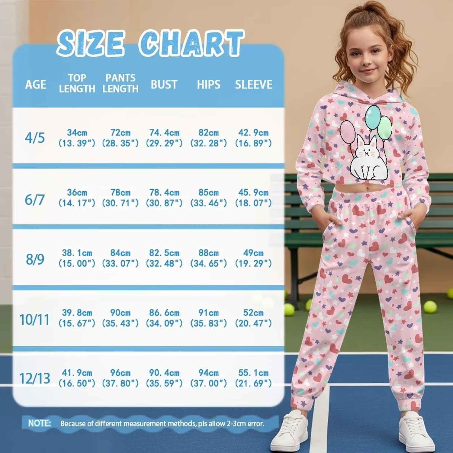 Girls Sweatsuit 2 Piece Outfits Long Sleeve Hooded Sweatshirt and Sweatpants Fall Winter Tracksuit Jogger Set