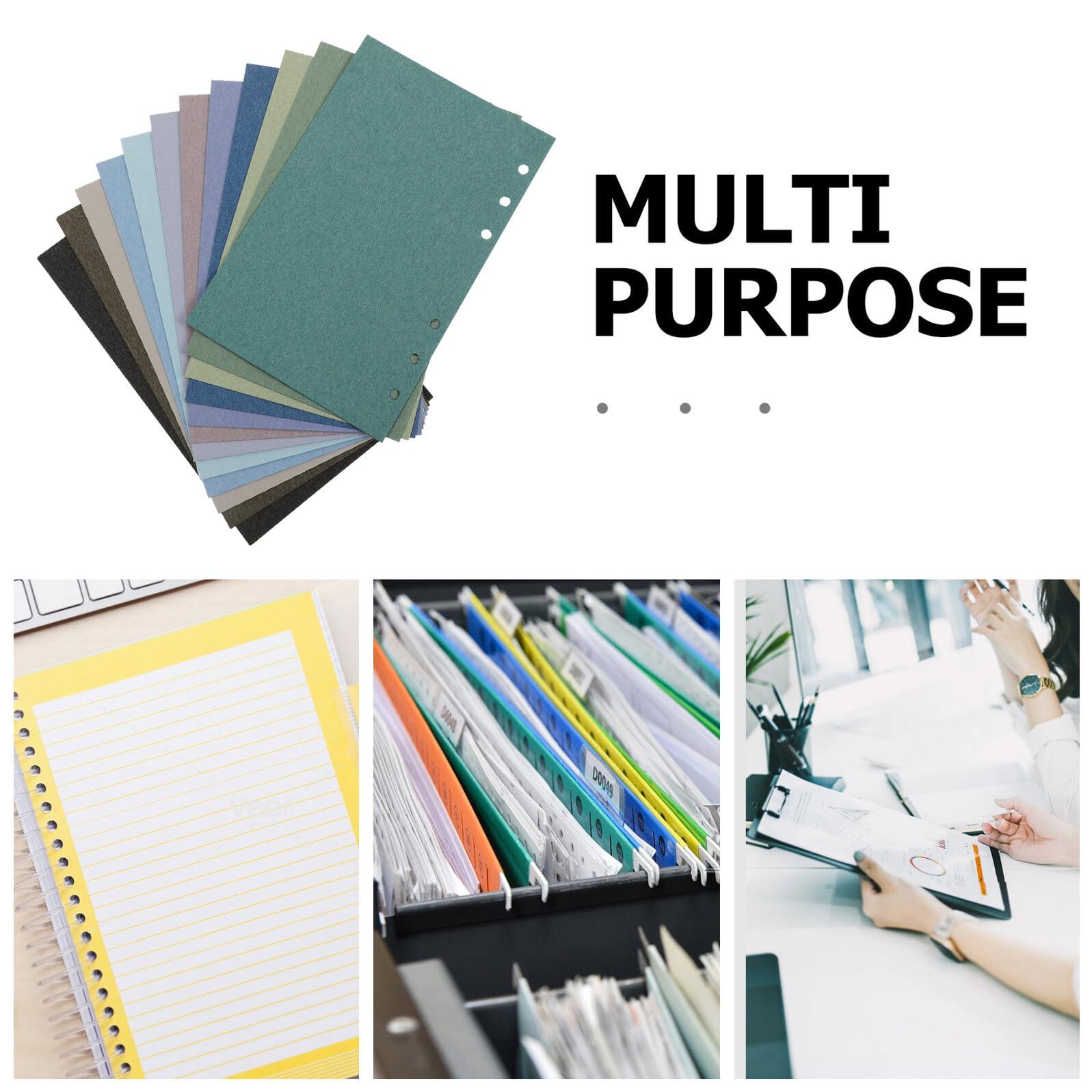 Recharges de Papier A6 à Feuilles Mobiles pour Classeur, 24 Feuilles en Papier Portable Perforations, pour Budget et Travail Couleur Aléatoire