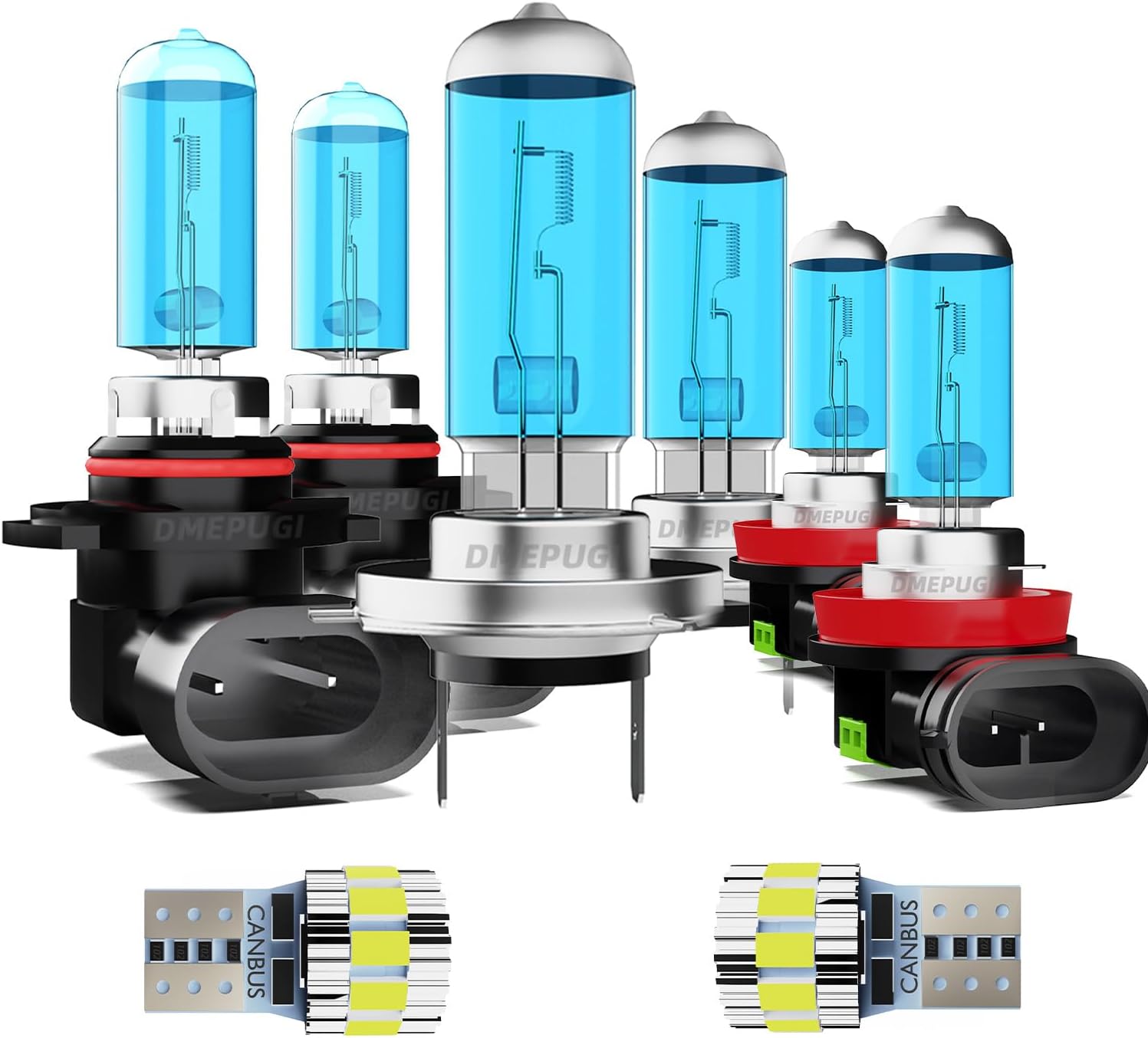 Compatible With Mazda CX-7 2007-2012, 9005 High Beam + H7 Low Beam + H11 Fog Lights + License Plate Lights,Bright Halogen Replacement Headlight Bulbs,Plug N Play,Pack of 8