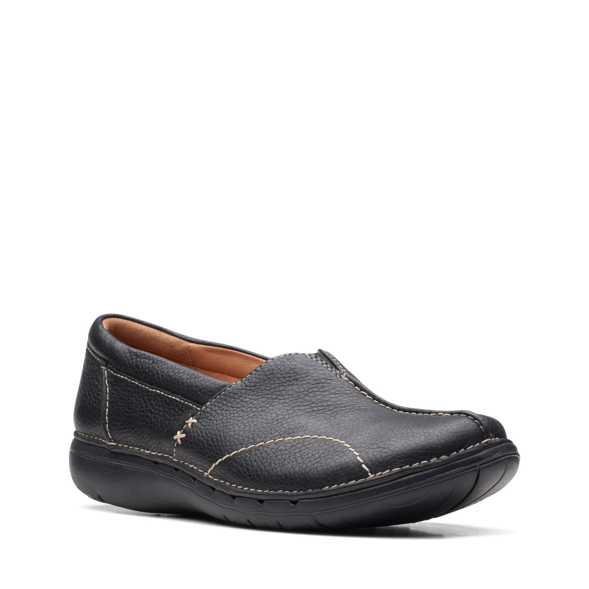 Clarks Women's Un Loop Stride Loafer, Black (Black Leather), 8 UK