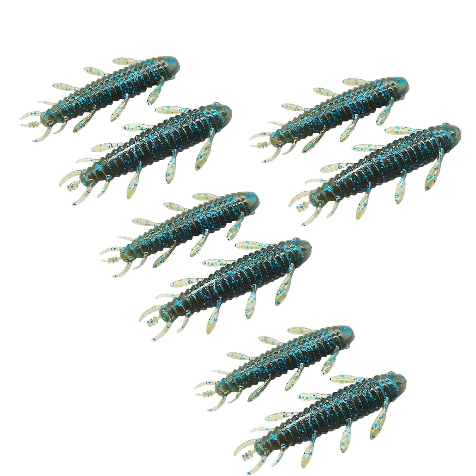 Cebos de pesca, 8 piezas/Set Suave loco Plataformas cebo Plásticos señuelos de pesca gusanos de seda señuelos de pesca gusanos de seda Cortos cebos artificiales nadadores