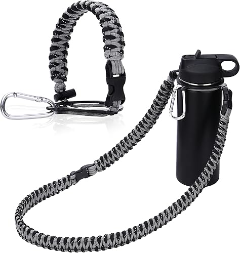 WEREWOLVES Mango de paracaídas con correa para el hombro, se adapta a botellas de agua de boca ancha de 12 a 64 onzas, soporte duradero, correa de