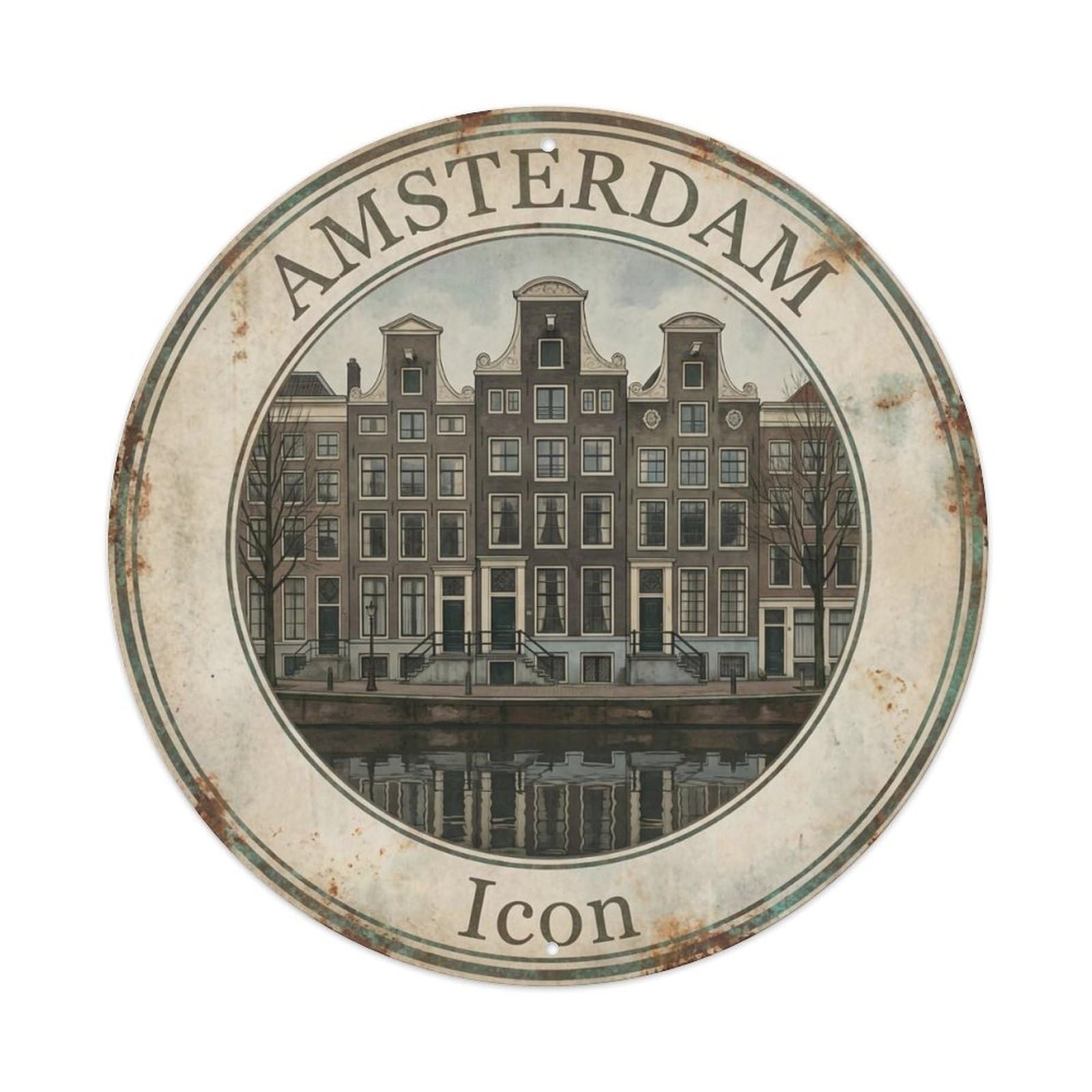 Vintage Travel Amsterdam Netherlands Culture Metal Tin Sign