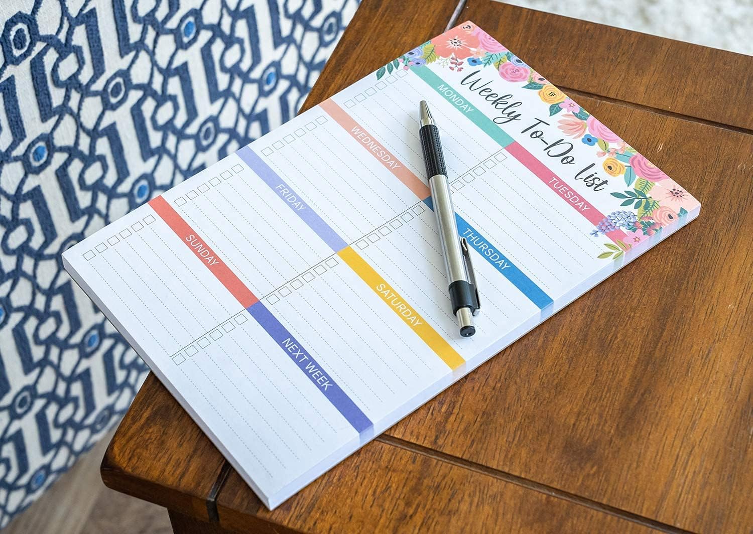 Sweetzer & Orange Floral Weekly to Do List Notepad. Magnetic Weekly Planner Notepad with Daily Planner Agenda Squares. 9x6” Day Planner 2023 - Student Planner, Work Planner and Checklist Notepad