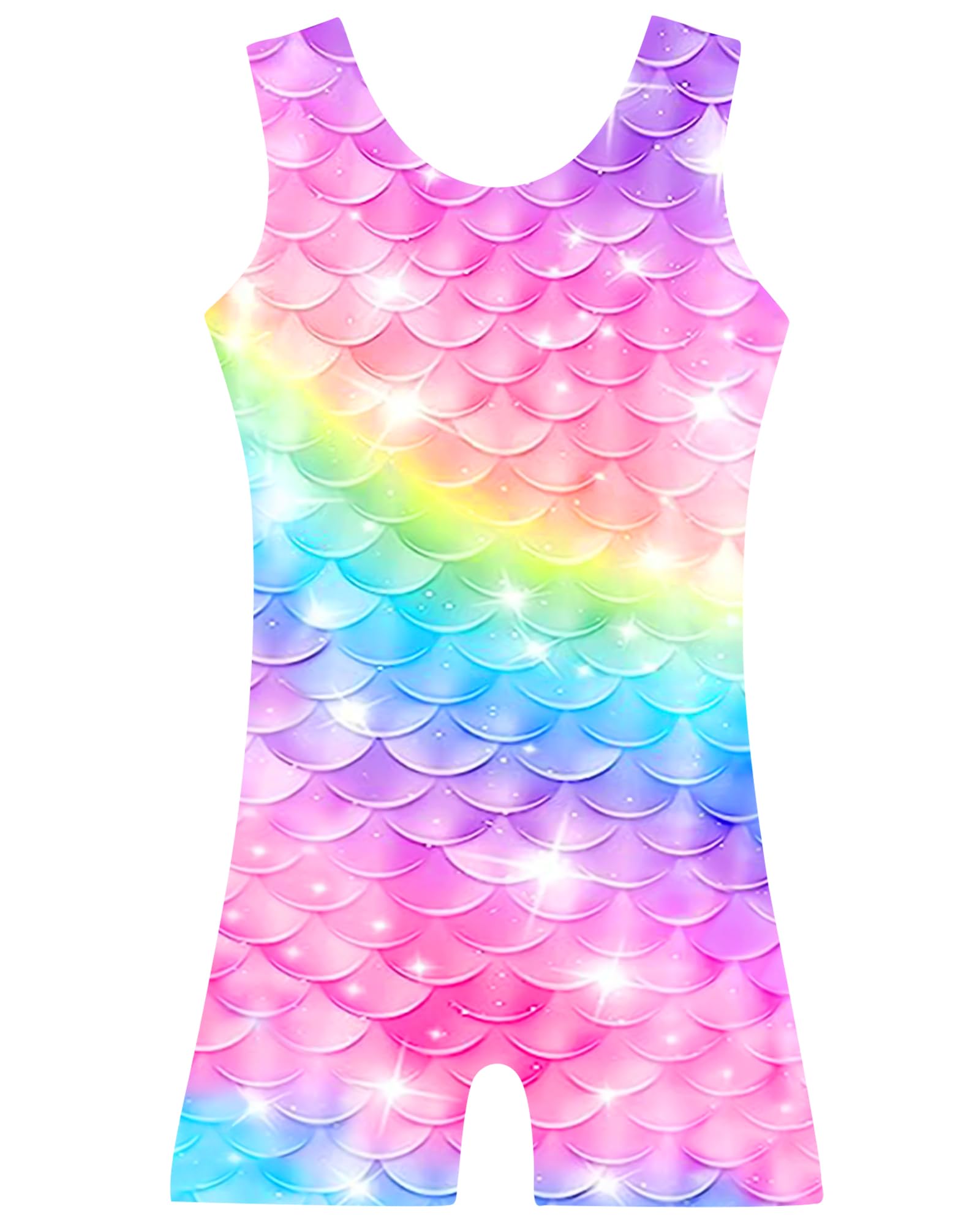 TFJH E Gymnastics Leotards for Girls Unitard Biketard Gymnastic Leotard with Shorts 3-12Y One Piece