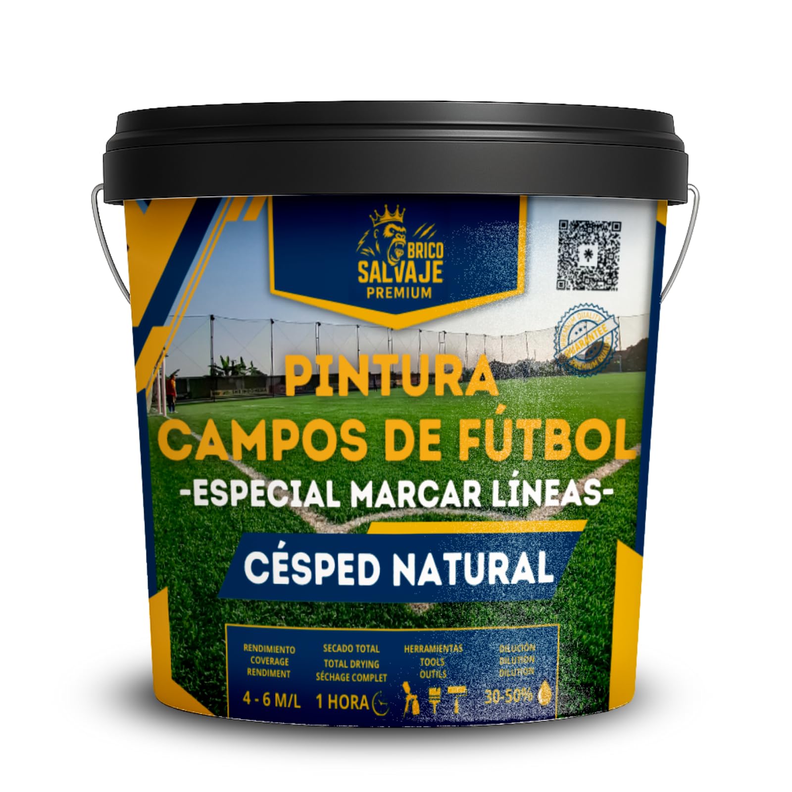 Pintura para Marcar Campos de Fútbol en Césped Natural 4 L y 14 L – Blanco, Amarillo y Azul – Alta Visibilidad, Secado Rápido y Apta para Máquina de Marcaje (Blanco, 4 Litros)
