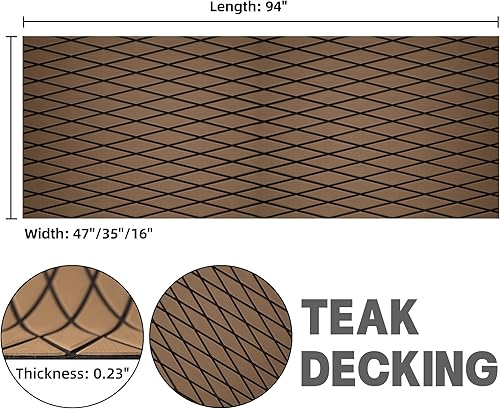 Miniatura 37 de Fullfire Suelo de lancha – Cubierta de espuma EVA para lanchas – Alfombra marina autoadhesiva para lanchas de motor, yate, kayak, RV