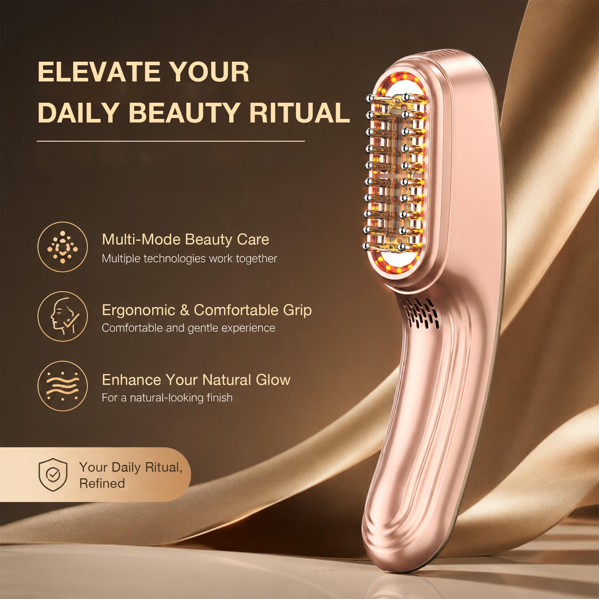 Appareil EMS Visage LED 3-en-1 Masseur pour le Soin de la Peau