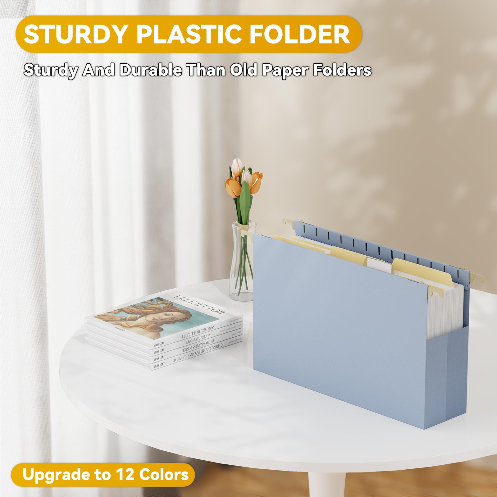 Kunststoff-Hängemappen, legale Größe, strapazierfähig, 7,6 cm, erweiterbare Rechtsmappen zum Abheften, Cabniet, 12 Stück, stabile Hängemappe mit extra Kapazität, Hängemappe mit Tabs