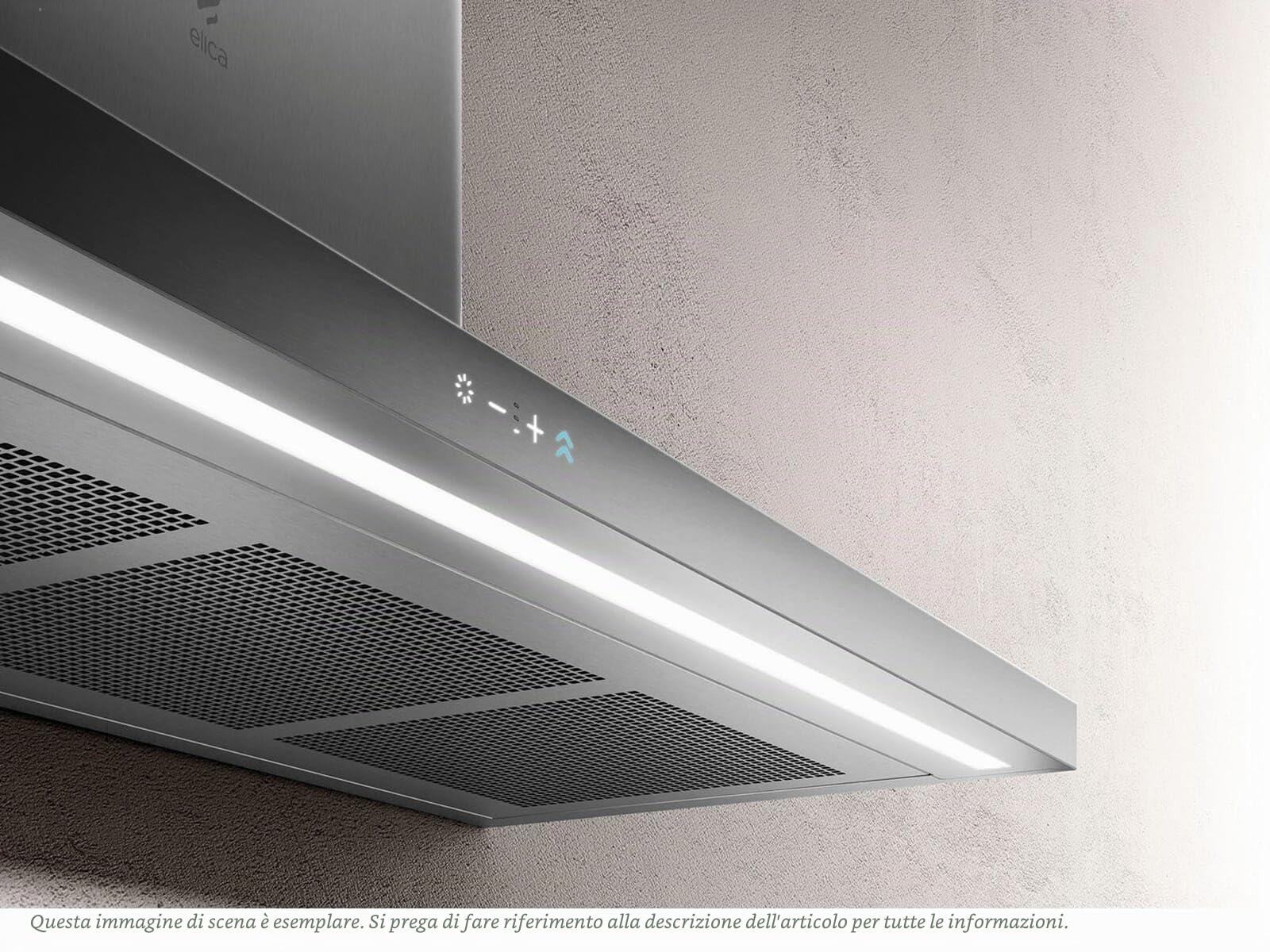 Elica Cappa aspirante sottile 120 120 cm in acciaio inox per ventilazione canalizzata/ricircolo