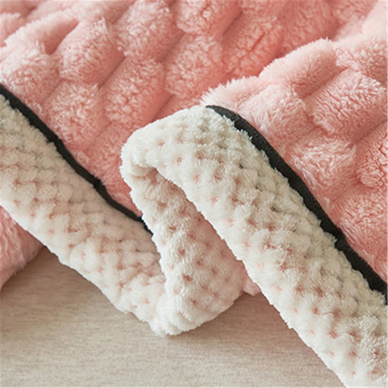 Coperta Pelosa In Flanella Con Fiocco Rosa - Morbida E Calda Per Divano E Letto (178 X 152 Cm)