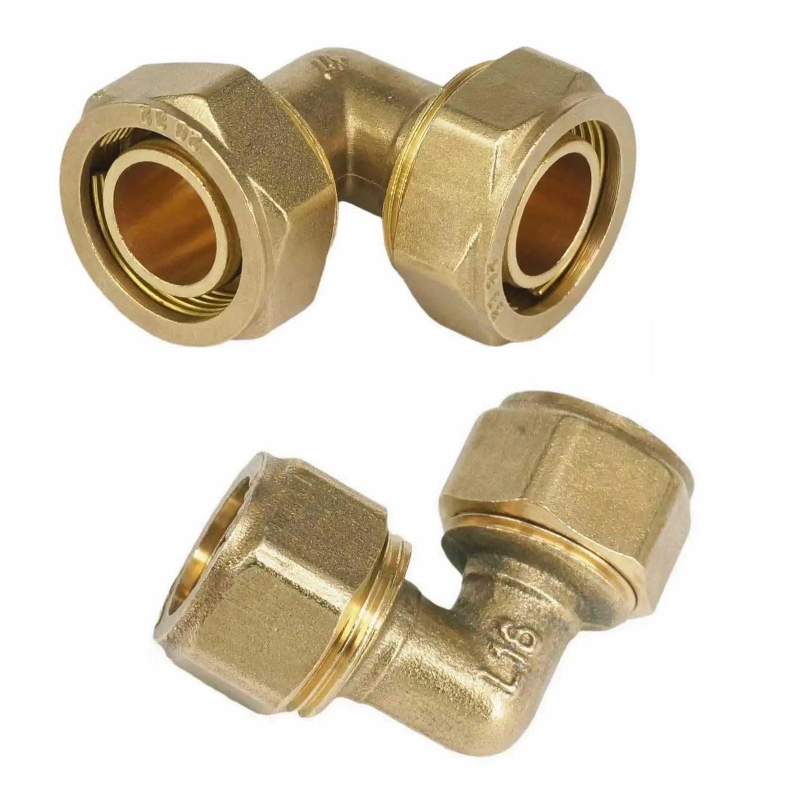 RUAJOGYNVM 1pcs Fit Tube IDxOD 12x16/14x18/16x20/20x25/26x32mm PEX-AL-PEX Elbow Pipe Fitting Brass Pipe Connector for Floor Heating(12x16mm) RUAJOGYNVM