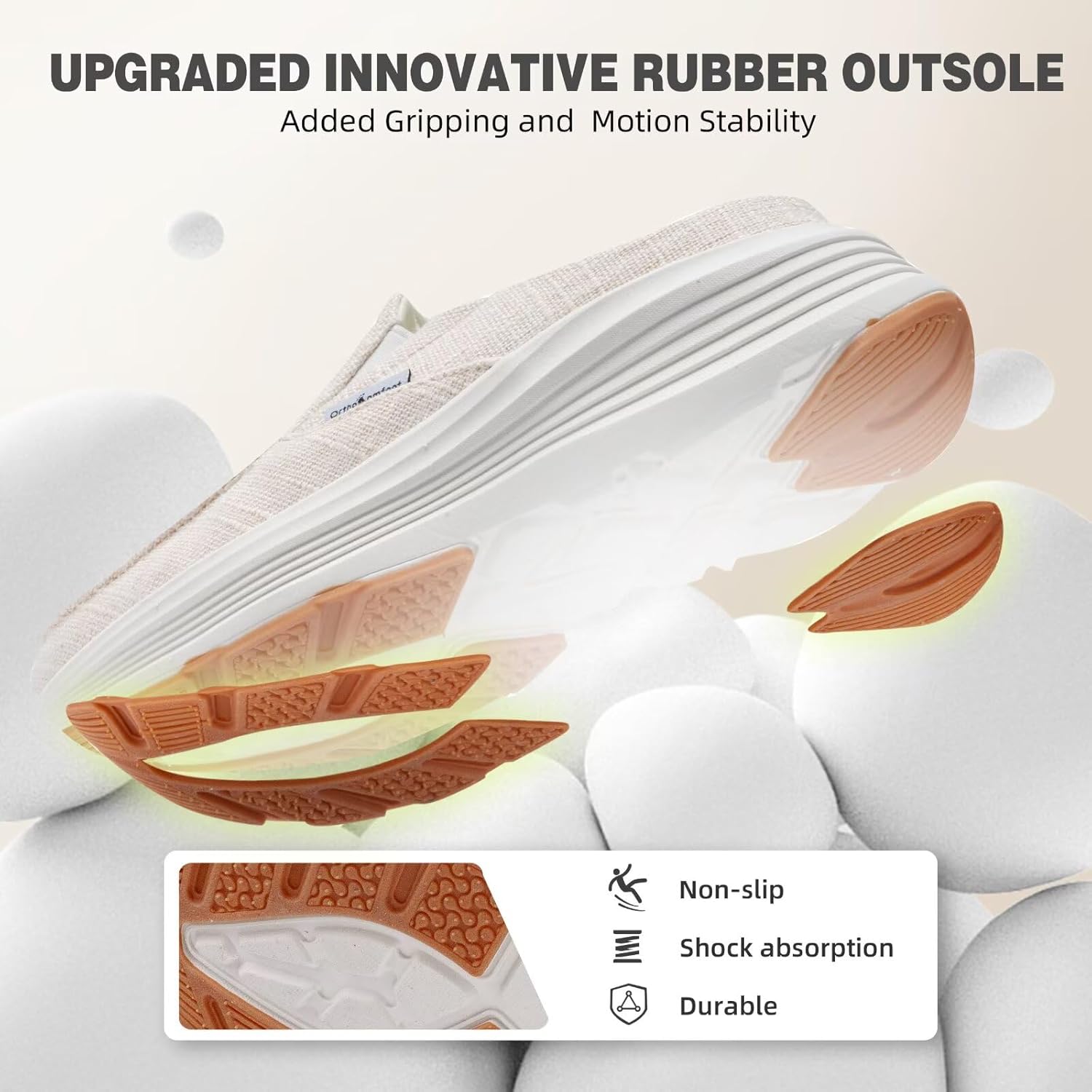 OrthoComfoot Women's Orthopedic Slip-On Loafers Walking Shoes: Comfortable Arch Suppor Slippers for Plantar Fasciitis, Casual Soft Orthotic Shoes for Foot and Heel Pain Relief - Image 8