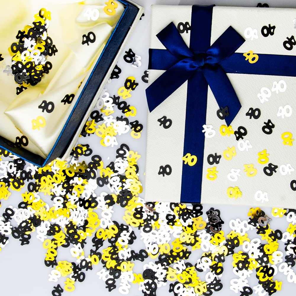 Coriandoli Numero 40 Argento - Decorazione Compleanno 40 Anni Per Feste E Tavoli - Foto 4