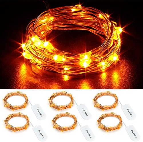 Miniatura 1 de Tira de luces led rutilantes con 20 luces de hadas led micro Cylapex, en cable de cobre revestido de plata de 3.3 pies, funciona con dos pilas