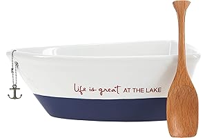 Life is Great At The Lake - 12 Oz Stoneware Boat Dish...