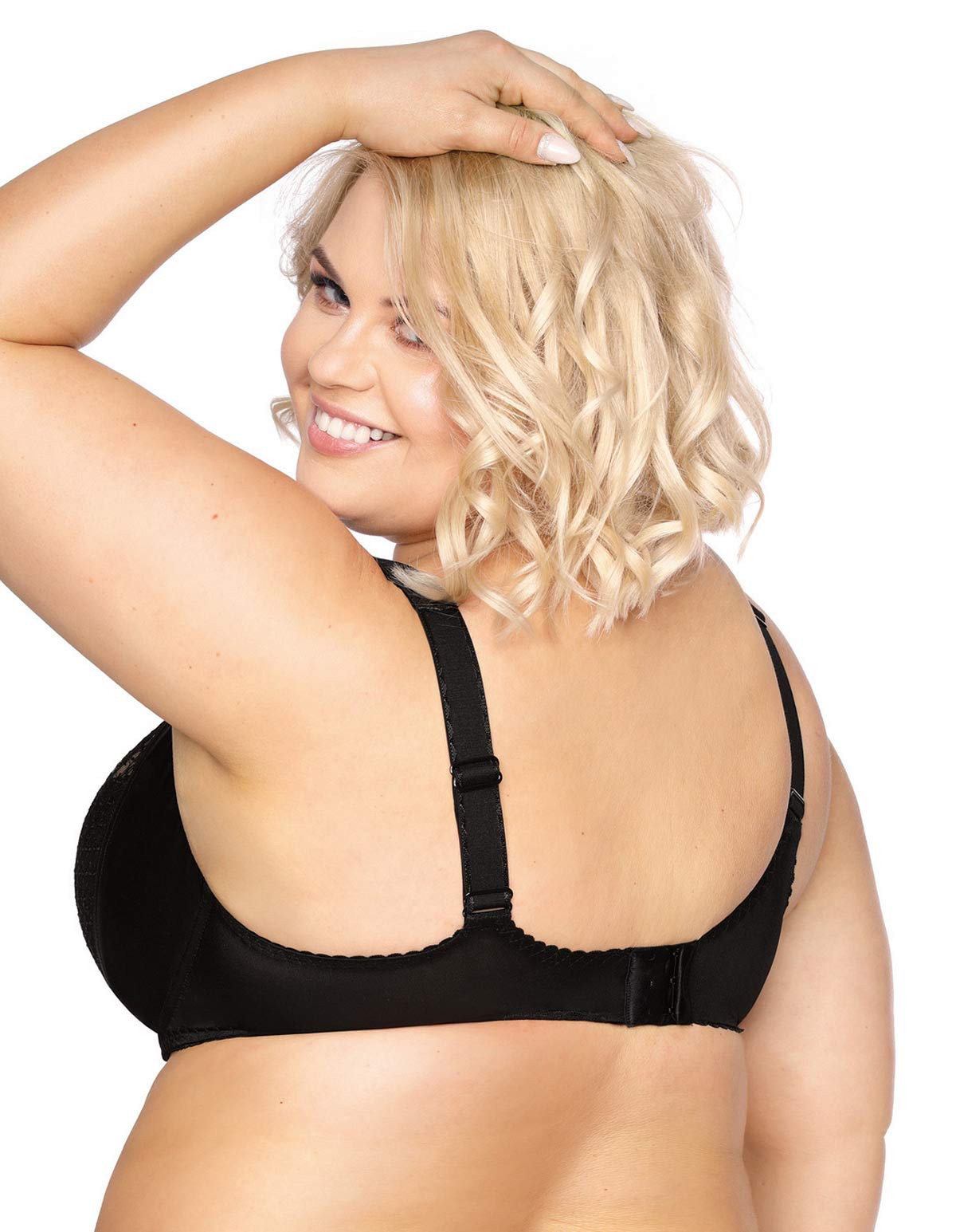 Gaia Reggiseno Non Imbottito Classico con Ricami 874M Samira Maxi, Nero,9D