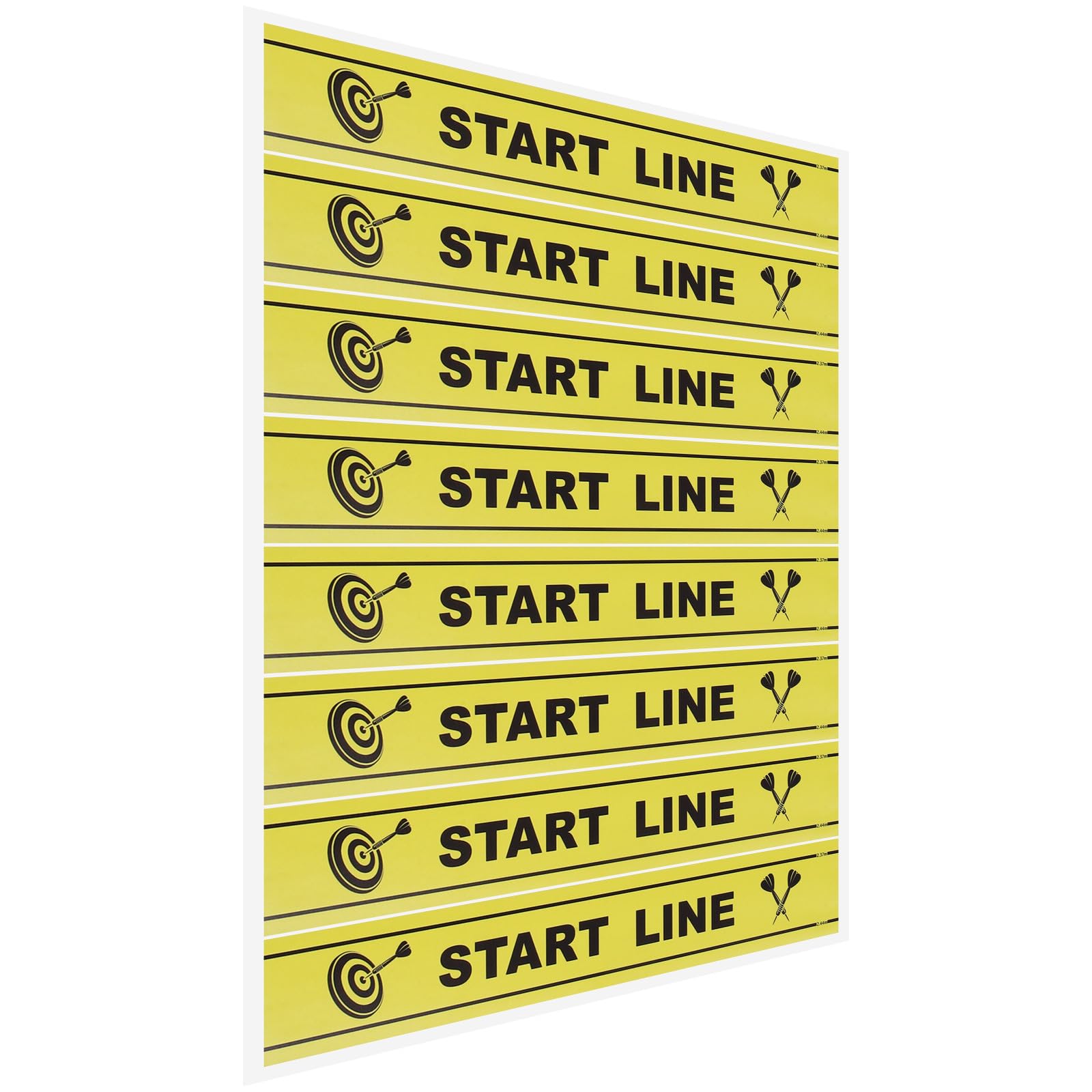 Marqueur de Ligne de Lancer de Fléchettes en PVC Jaune, Autocollant de Sol Utile pour Guider la Visée, Accessoire Jeu de Fléchettes pour Parties et Loisirs